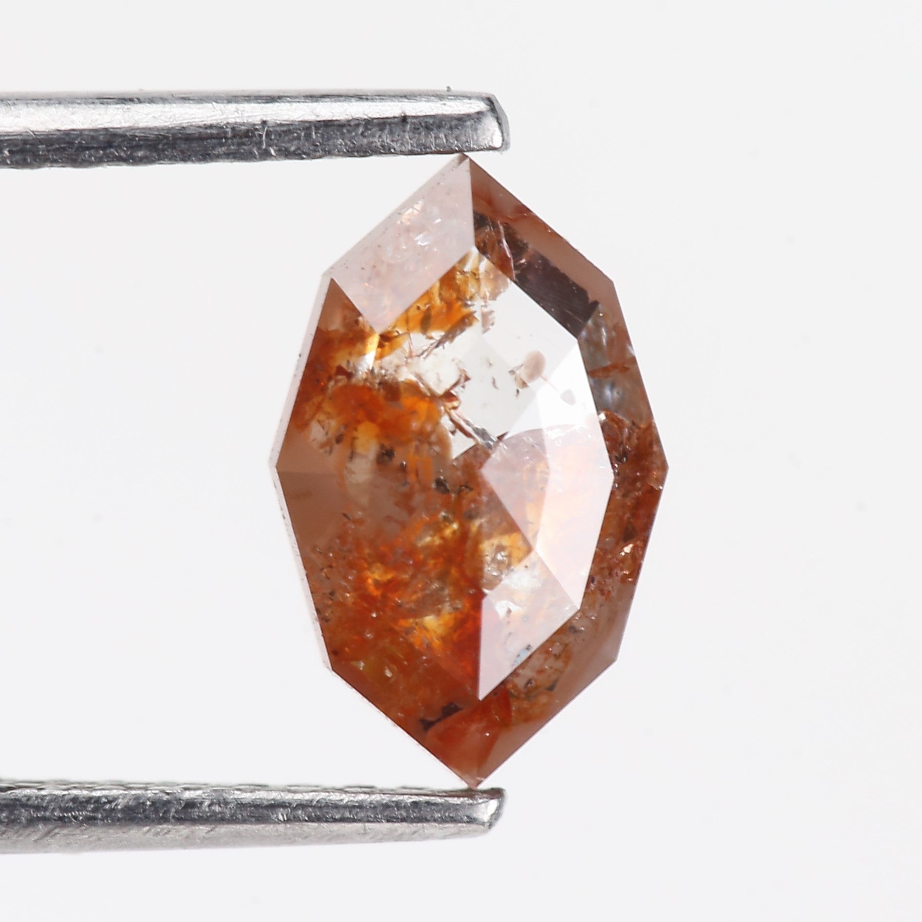 1.28 Carat Orange Red Salt & Pepper Marquise Cut Diamond 9.30 MM