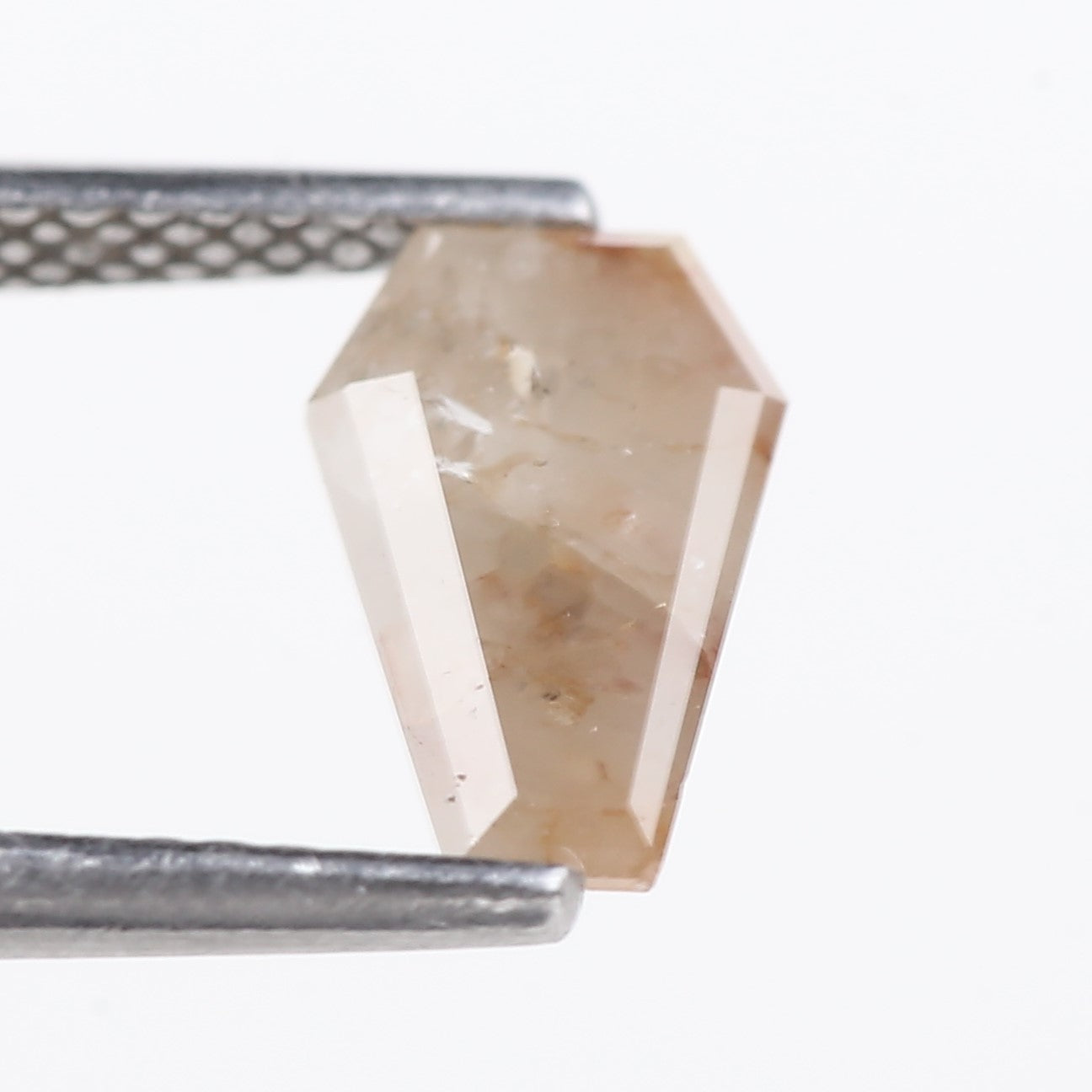 1.12 Carat Natural Salt And Pepper Light Peach Coffin Cut Diamond 9.09 MM