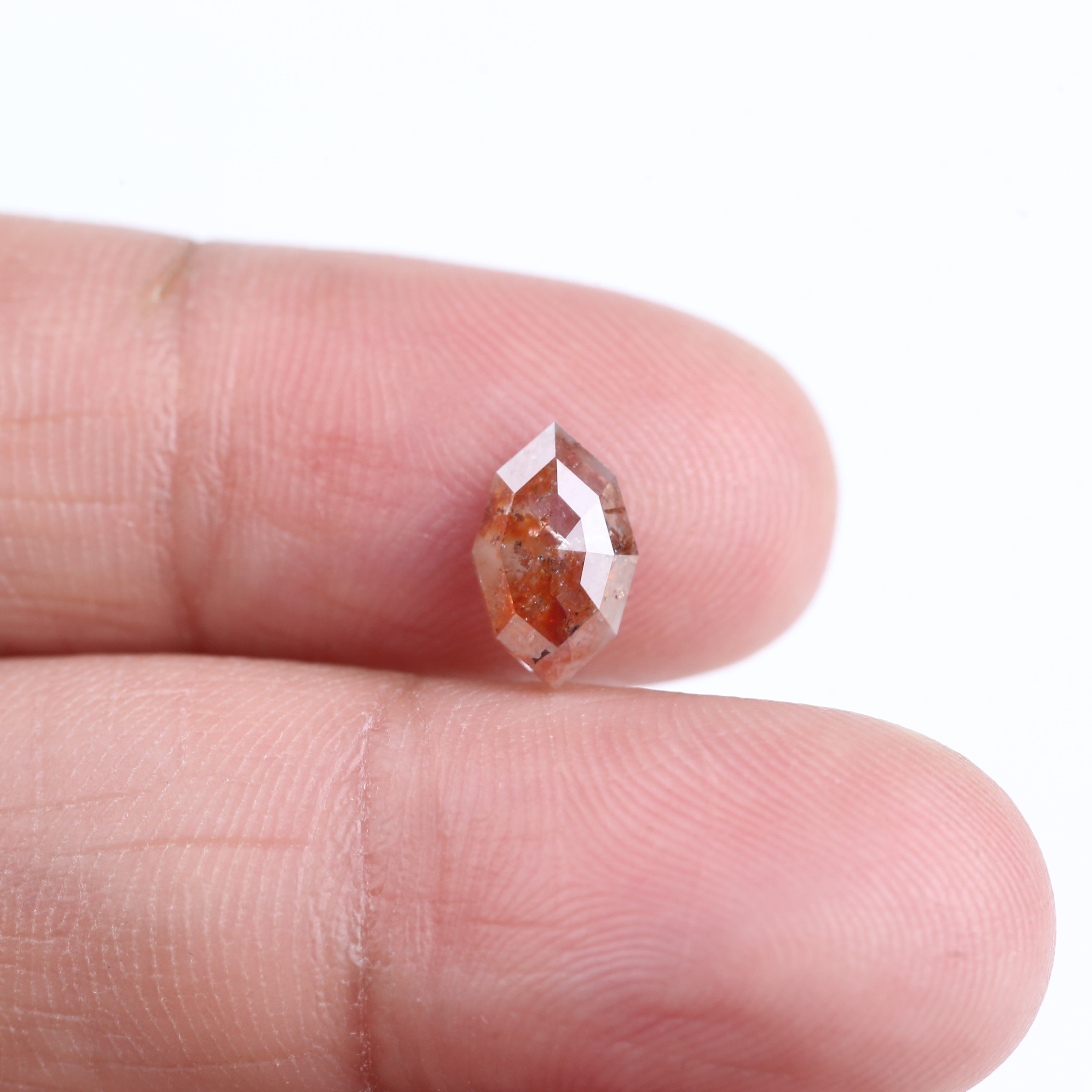 1.28 Carat Orange Red Salt & Pepper Marquise Cut Diamond 9.30 MM