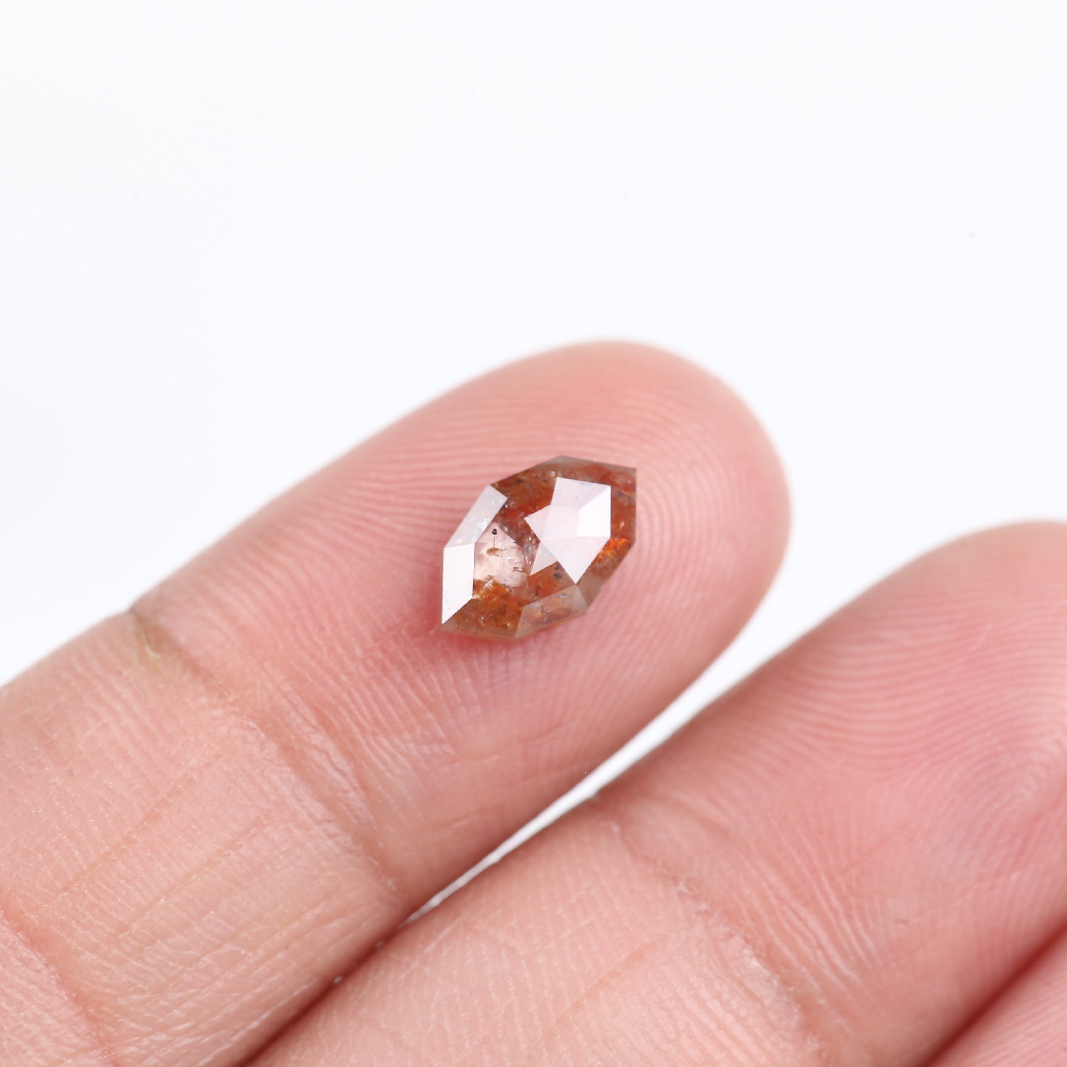 1.28 Carat Orange Red Salt & Pepper Marquise Cut Diamond 9.30 MM