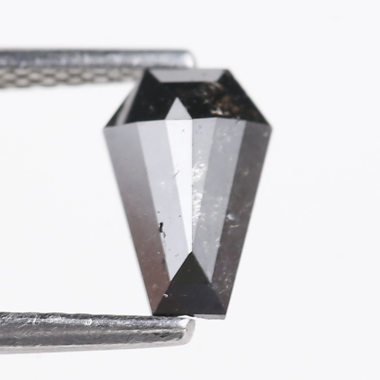 0.71 Carat Natural Black Grey Coffin Cut Salt And Pepper Diamond 8.15 MM