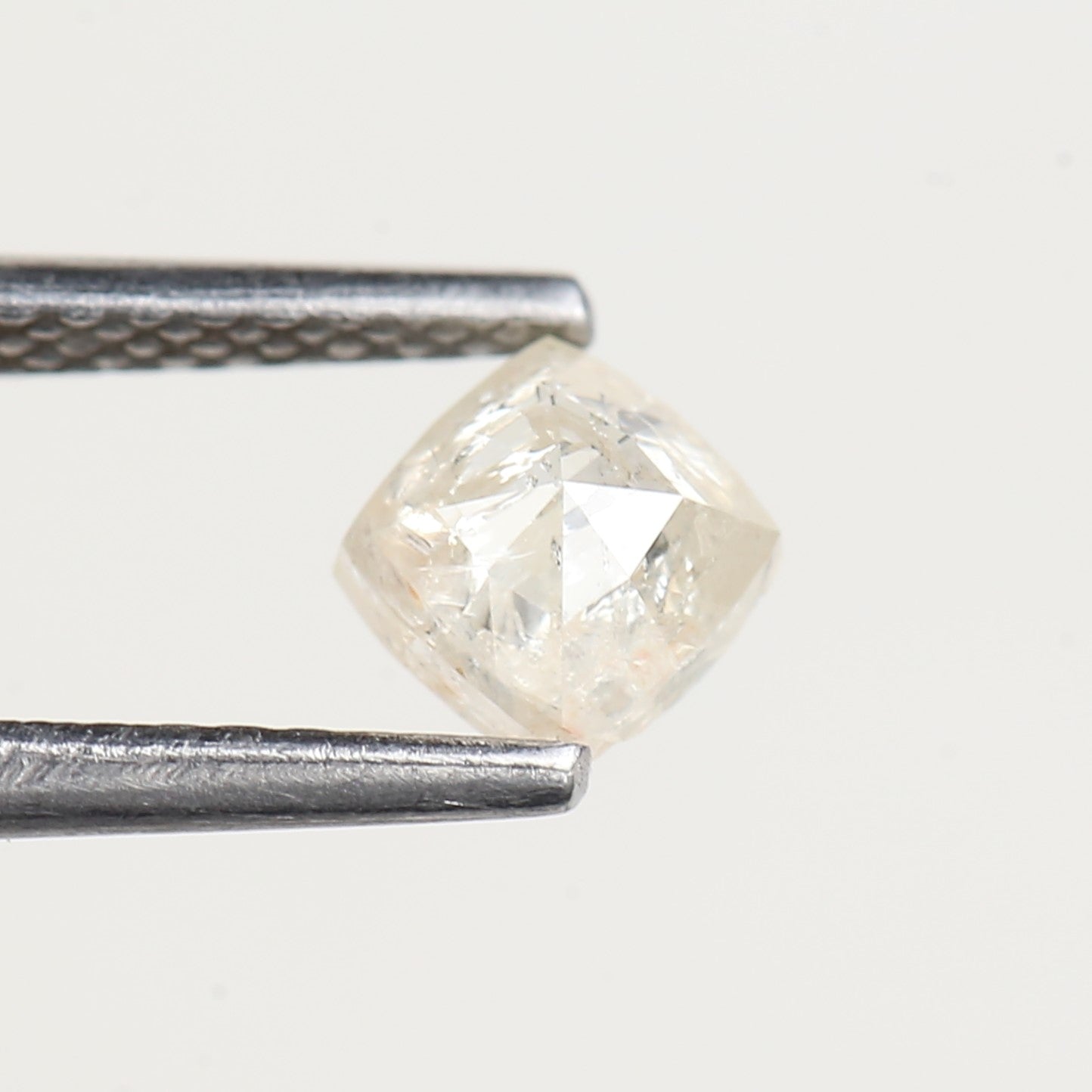 0.49 Carat Square Cushion White Diamond Salt and Pepper 4.4 MM