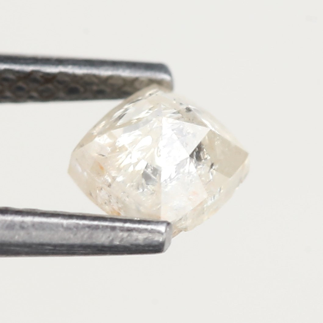 0.49 Carat Square Cushion White Diamond Salt and Pepper 4.4 MM