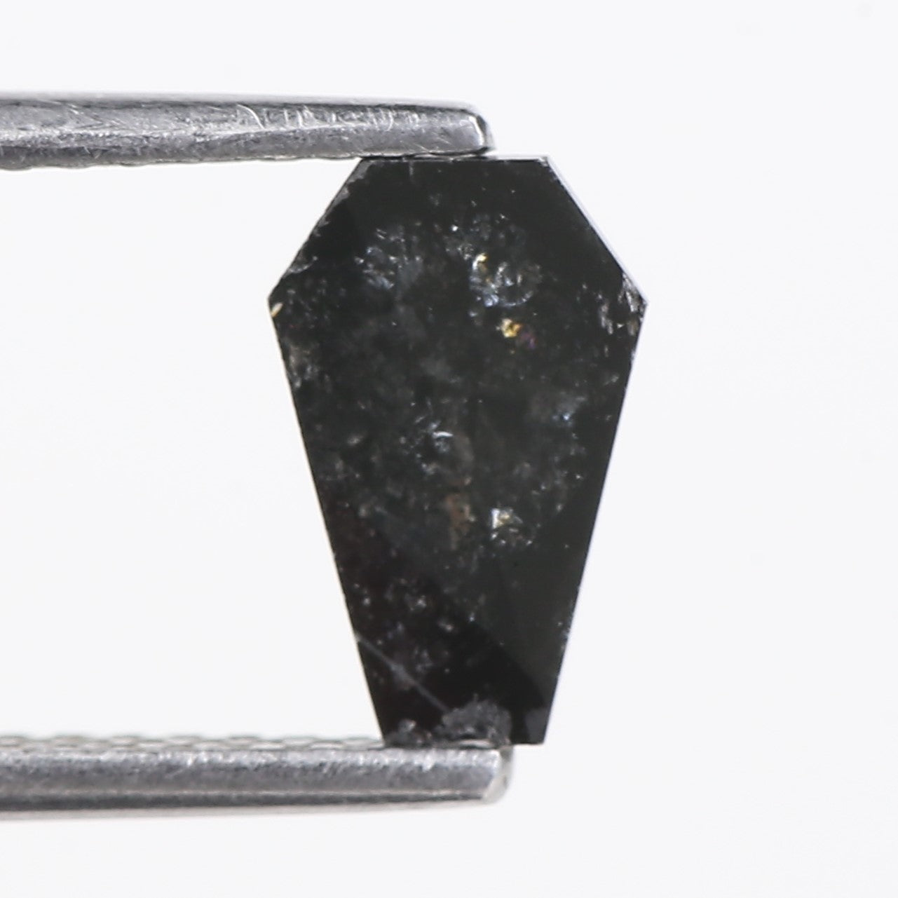 0.71 Carat Natural Black Grey Coffin Cut Salt And Pepper Diamond 8.15 MM