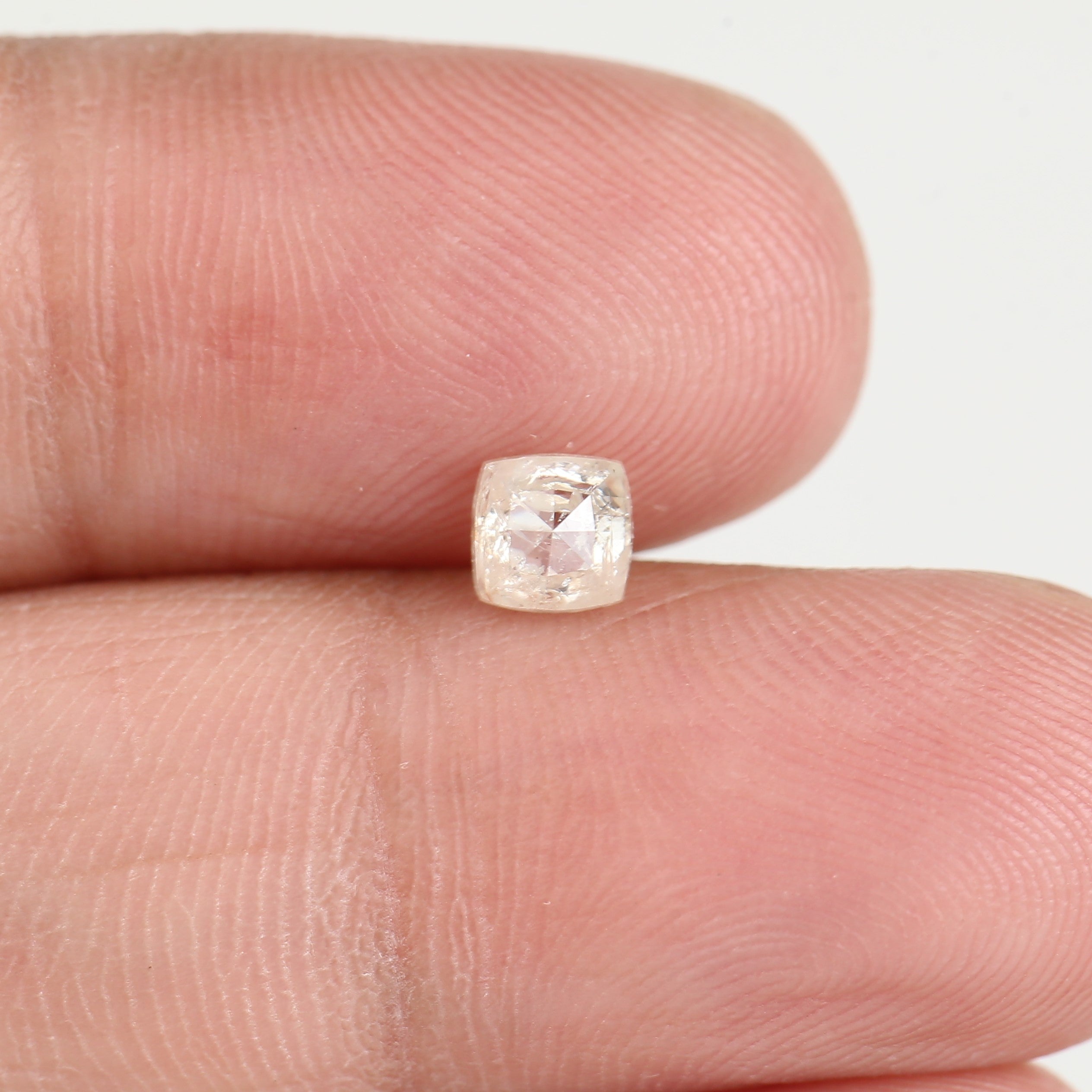 0.49 Carat Square Cushion White Diamond Salt and Pepper 4.4 MM