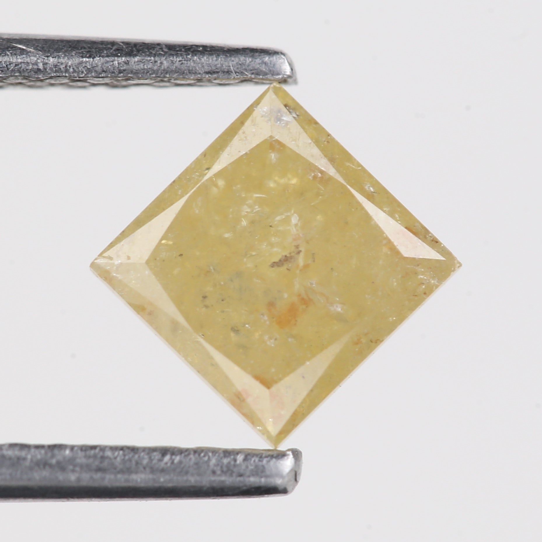 0.90 Carat Natural Salt And Pepper Yellow Princess Cut Diamond 5 MM