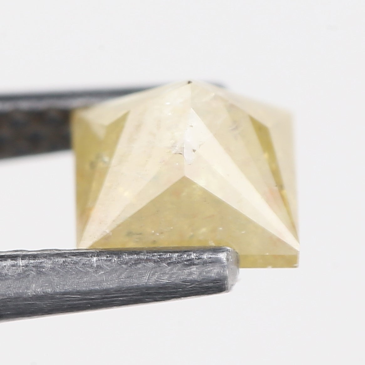 0.90 Carat Natural Salt And Pepper Yellow Princess Cut Diamond 5 MM