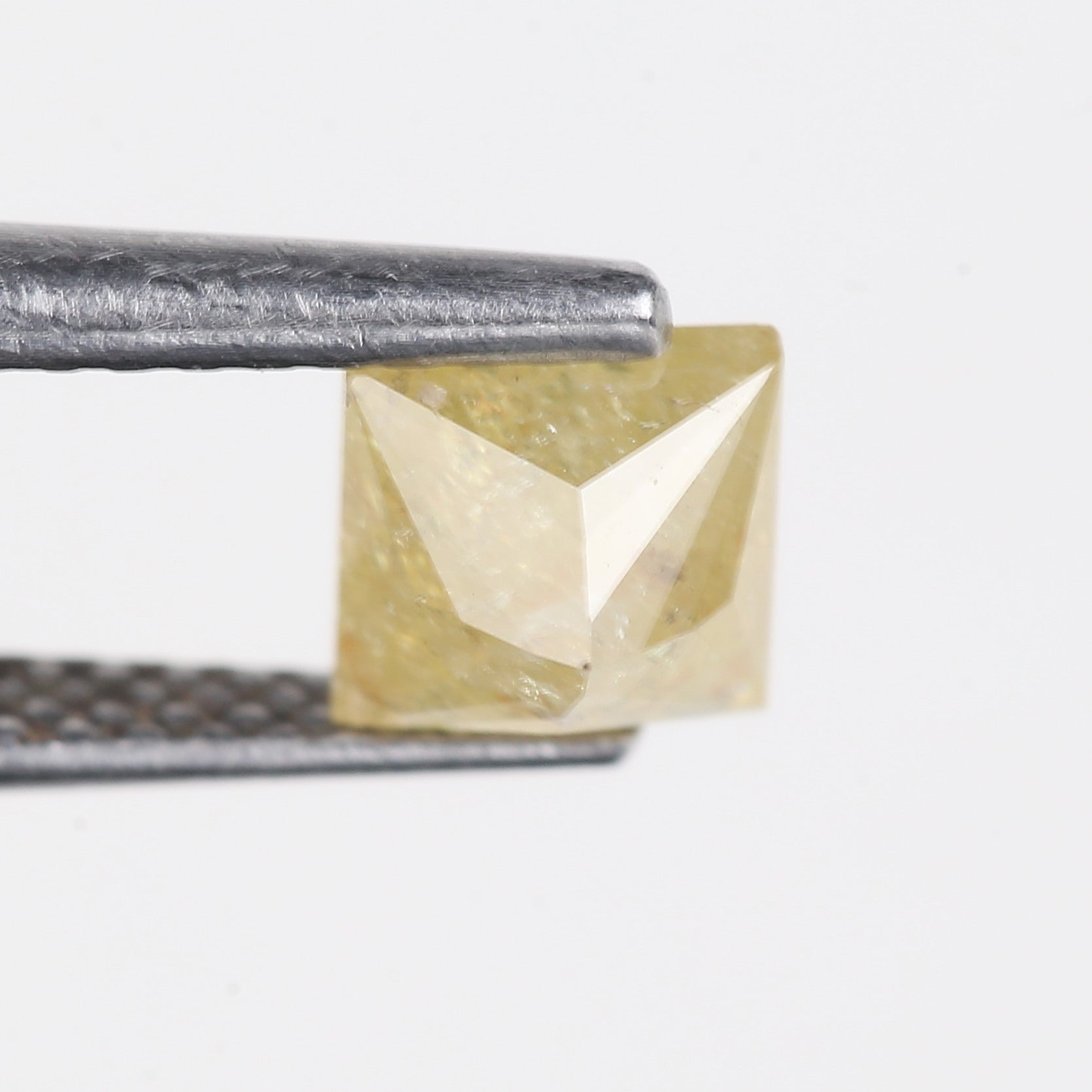 0.90 Carat Natural Salt And Pepper Yellow Princess Cut Diamond 5 MM