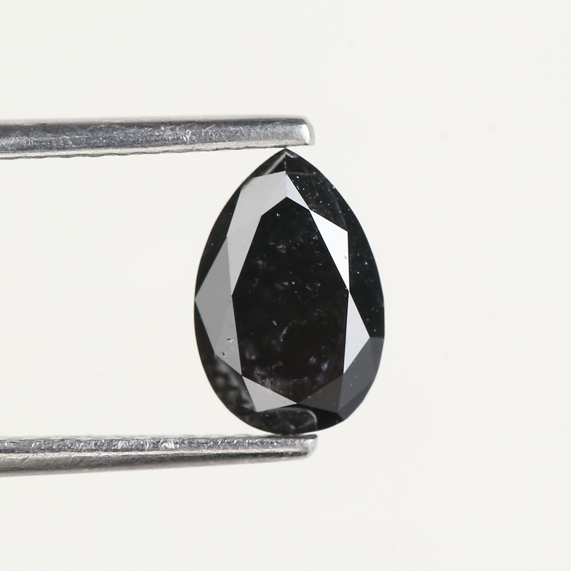 1.13 Carat Pear Cut Natural Black Diamond 8.10 MM