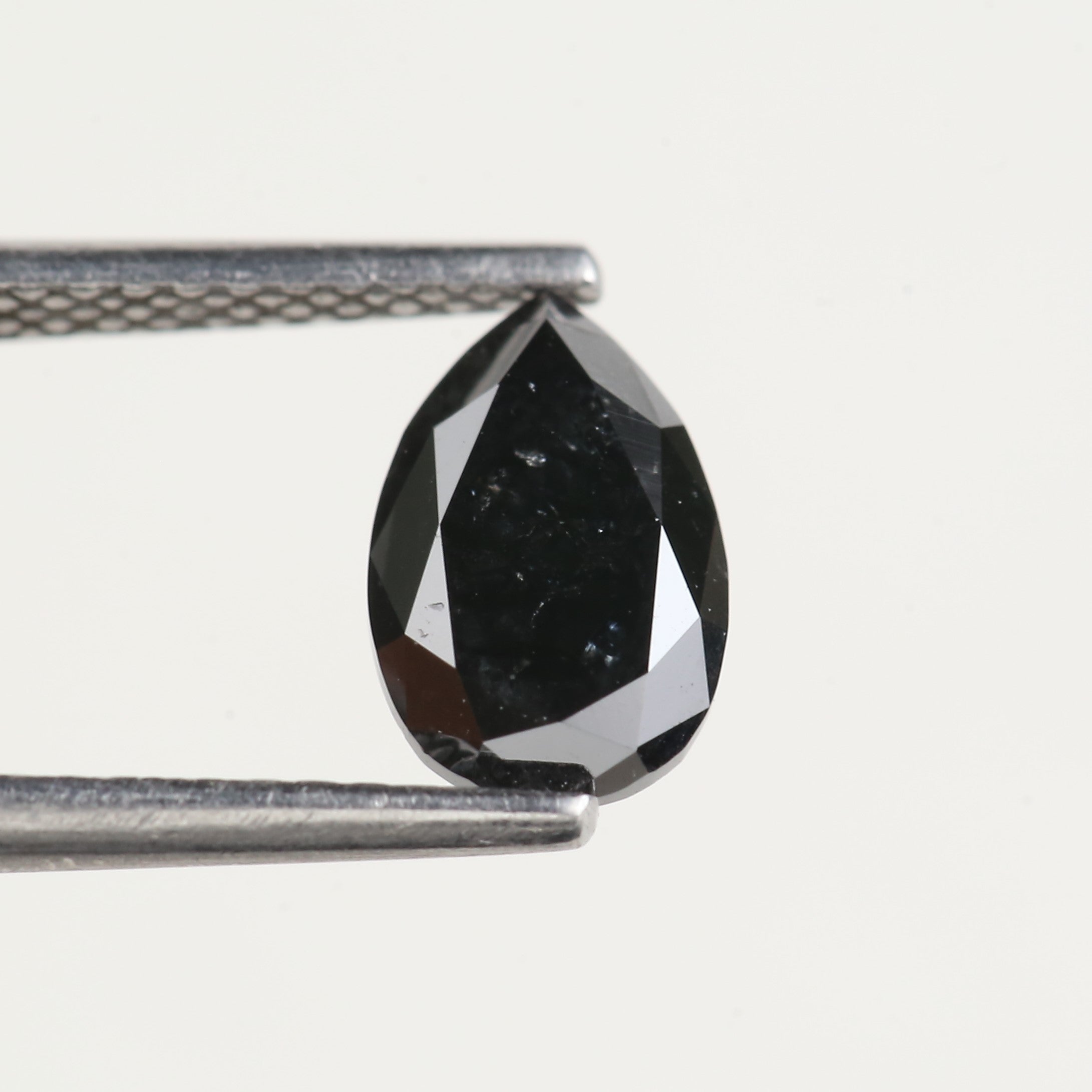 1.13 Carat Pear Cut Natural Black Diamond 8.10 MM