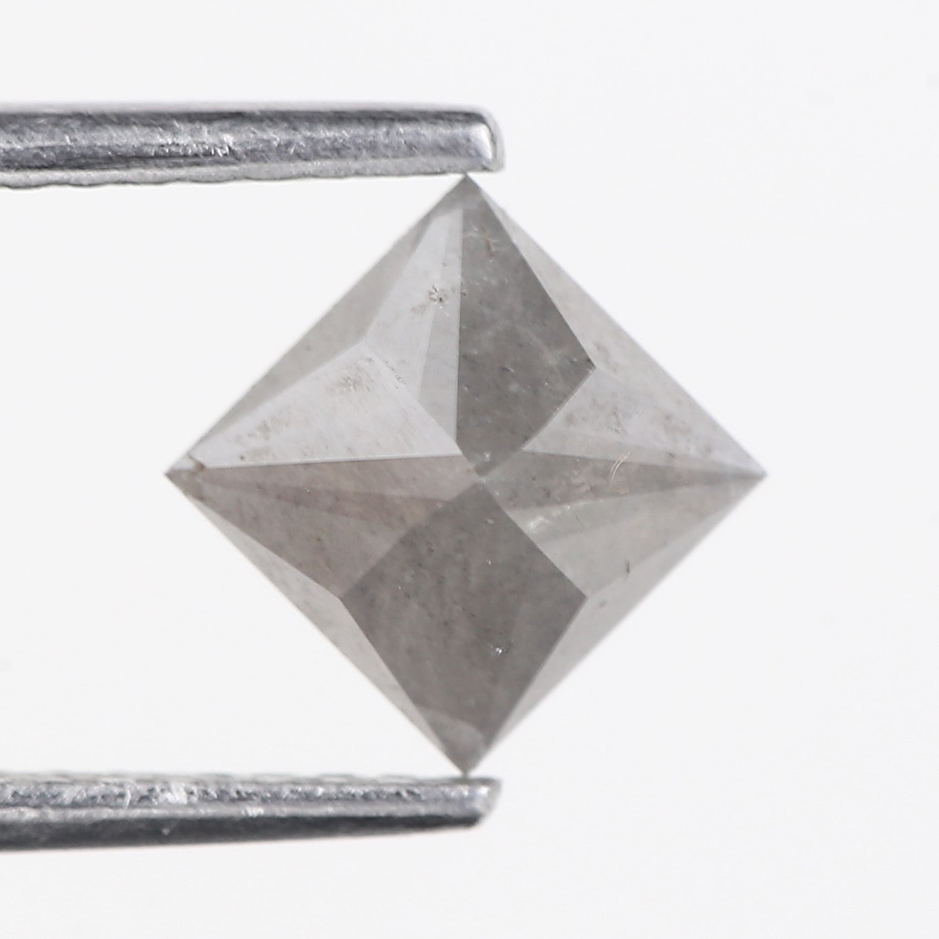 1.17 Carat Natural Grey Princess Cut Loose Salt And Pepper Diamond 5.57 MM