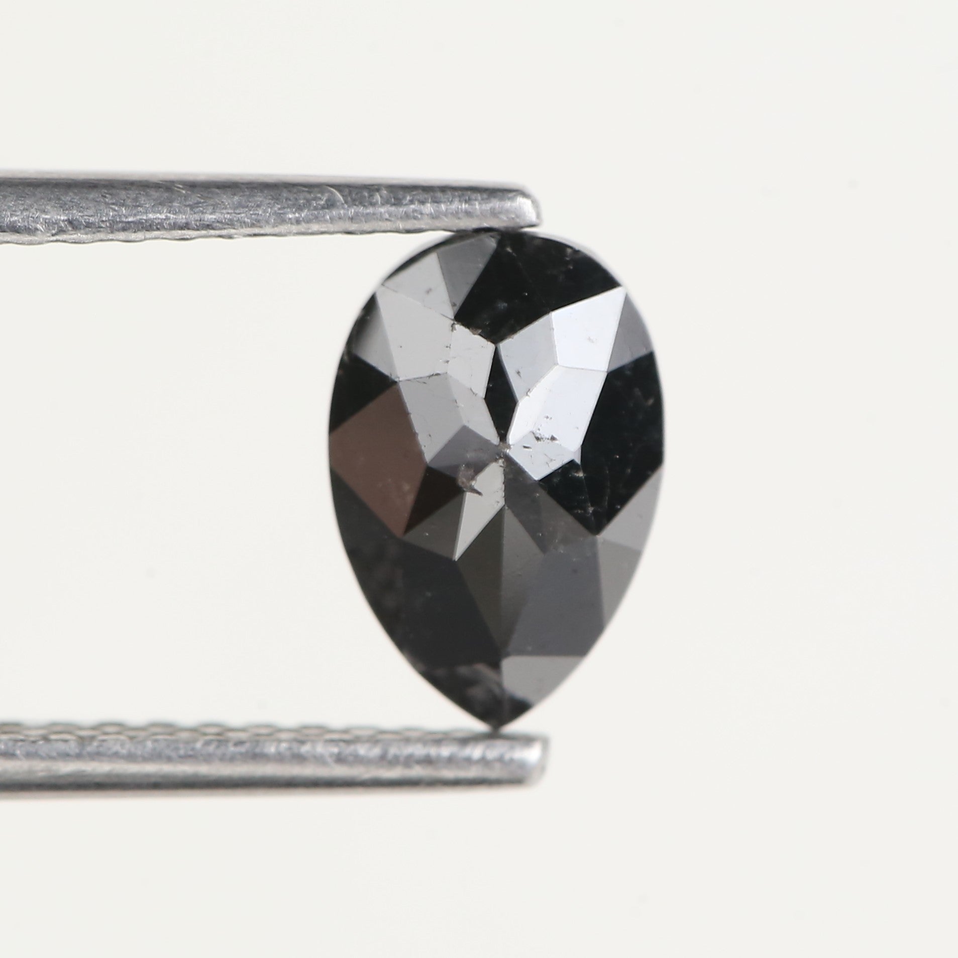 1.13 Carat Pear Cut Natural Black Diamond 8.10 MM