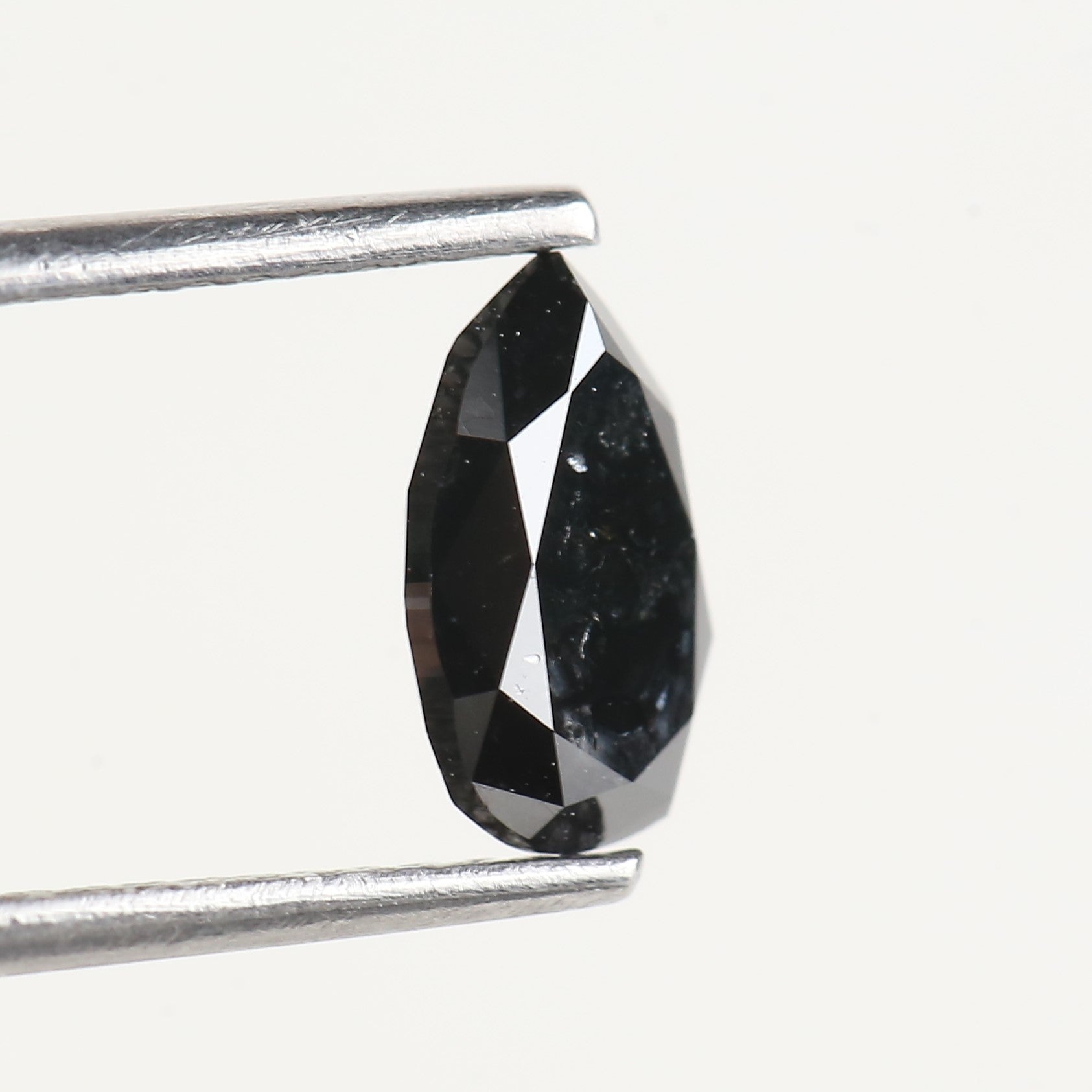 1.13 Carat Pear Cut Natural Black Diamond 8.10 MM