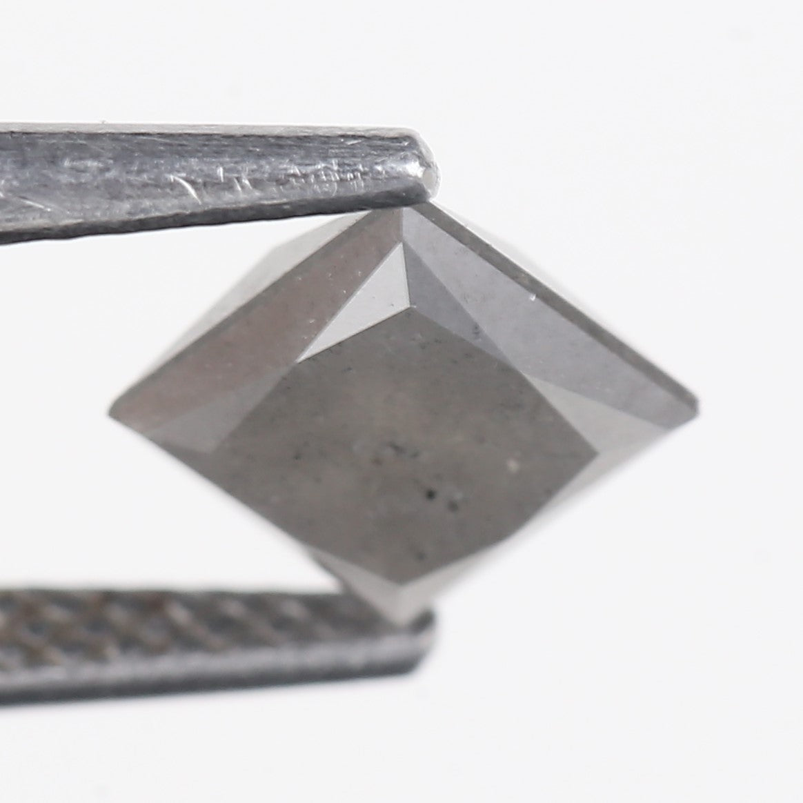 1.17 Carat Natural Grey Princess Cut Loose Salt And Pepper Diamond 5.57 MM