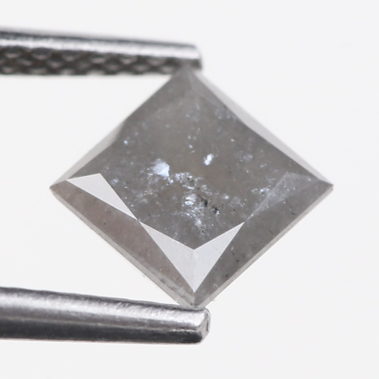 1.17 Carat Natural Grey Princess Cut Loose Salt And Pepper Diamond 5.57 MM