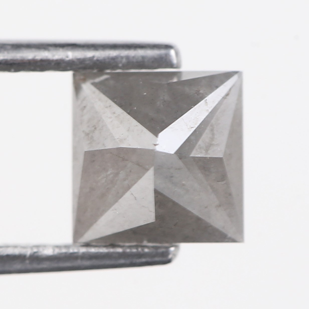 1.17 Carat Natural Grey Princess Cut Loose Salt And Pepper Diamond 5.57 MM