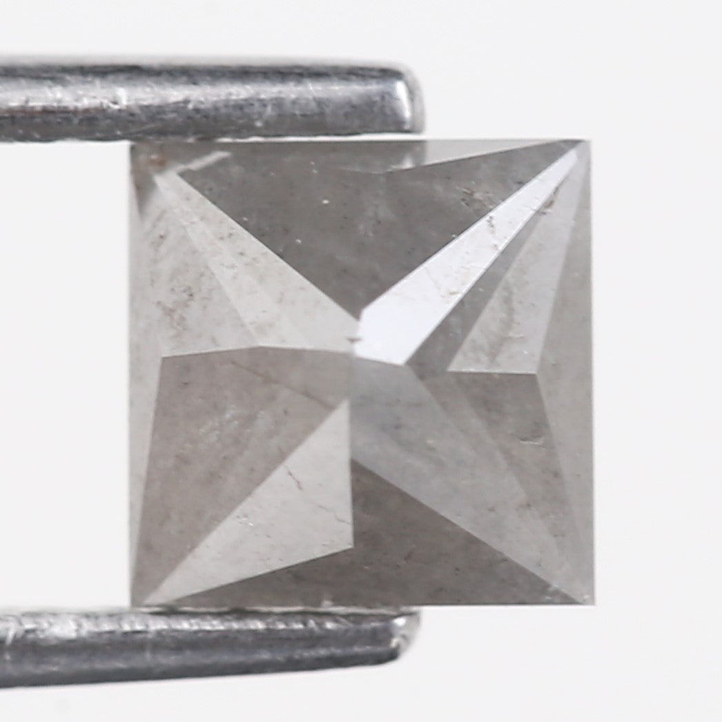 1.17 Carat Natural Grey Princess Cut Loose Salt And Pepper Diamond 5.57 MM