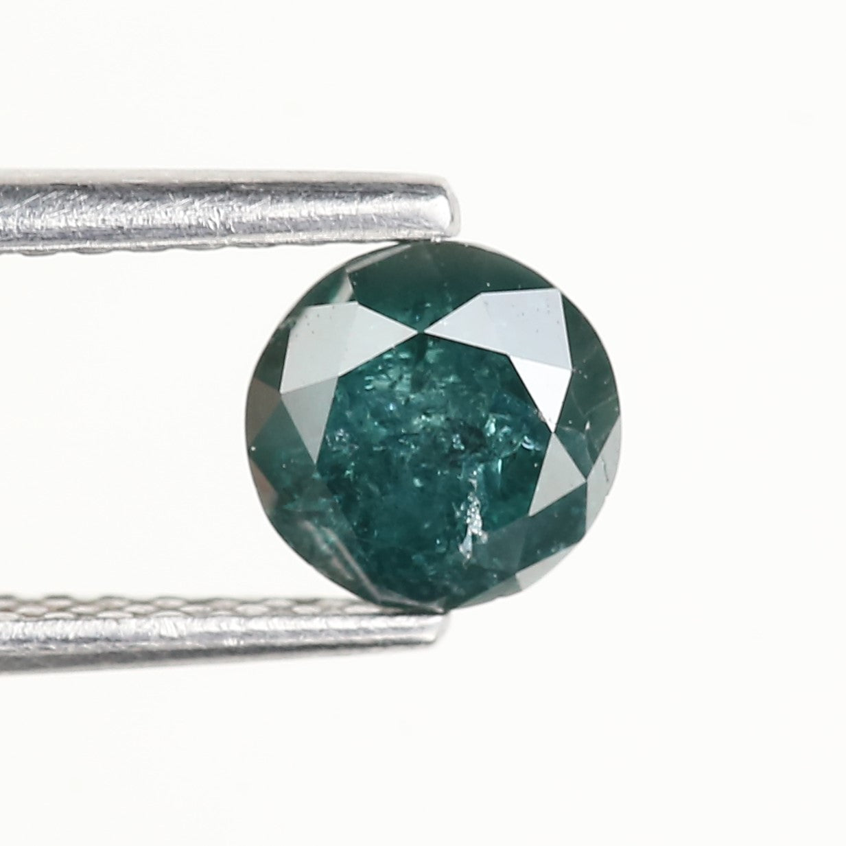 0.72 Carat Natural Fancy Blue Salt and Pepper Diamond 5.50 MM