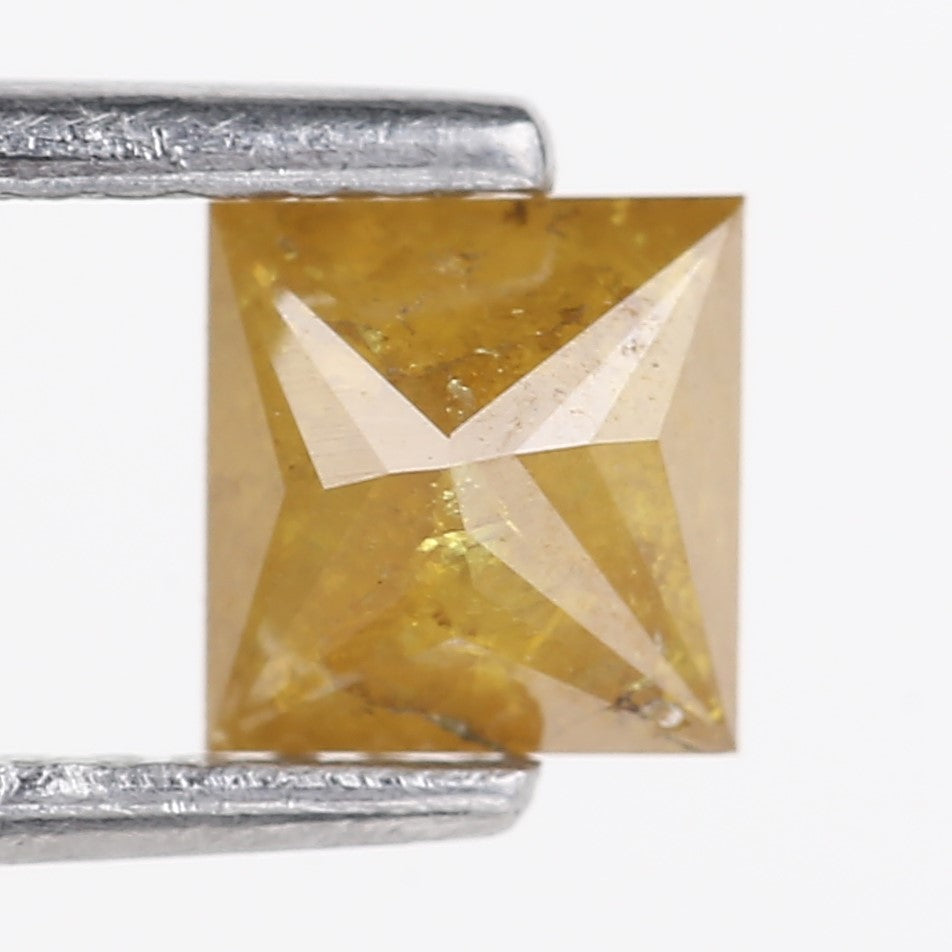 0.74 Carat Natural Fancy Yellow Princess Cut Loose Diamond 4.96 MM