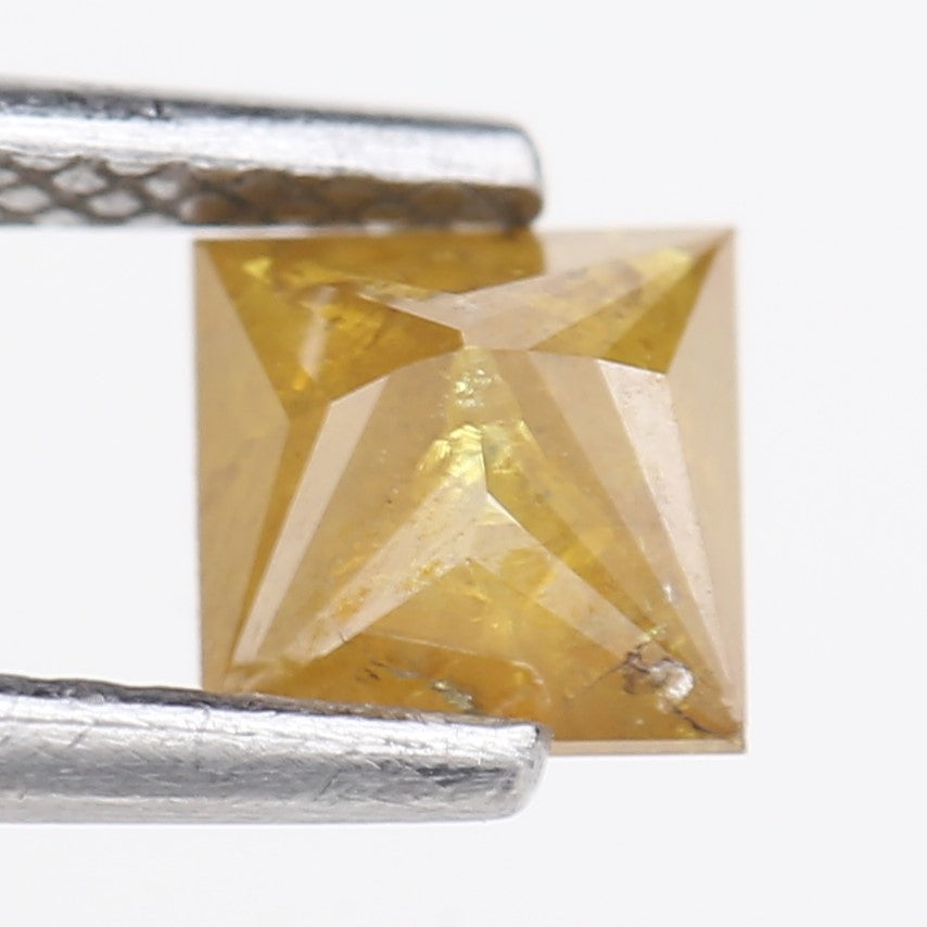 0.74 Carat Natural Fancy Yellow Princess Cut Loose Diamond 4.96 MM
