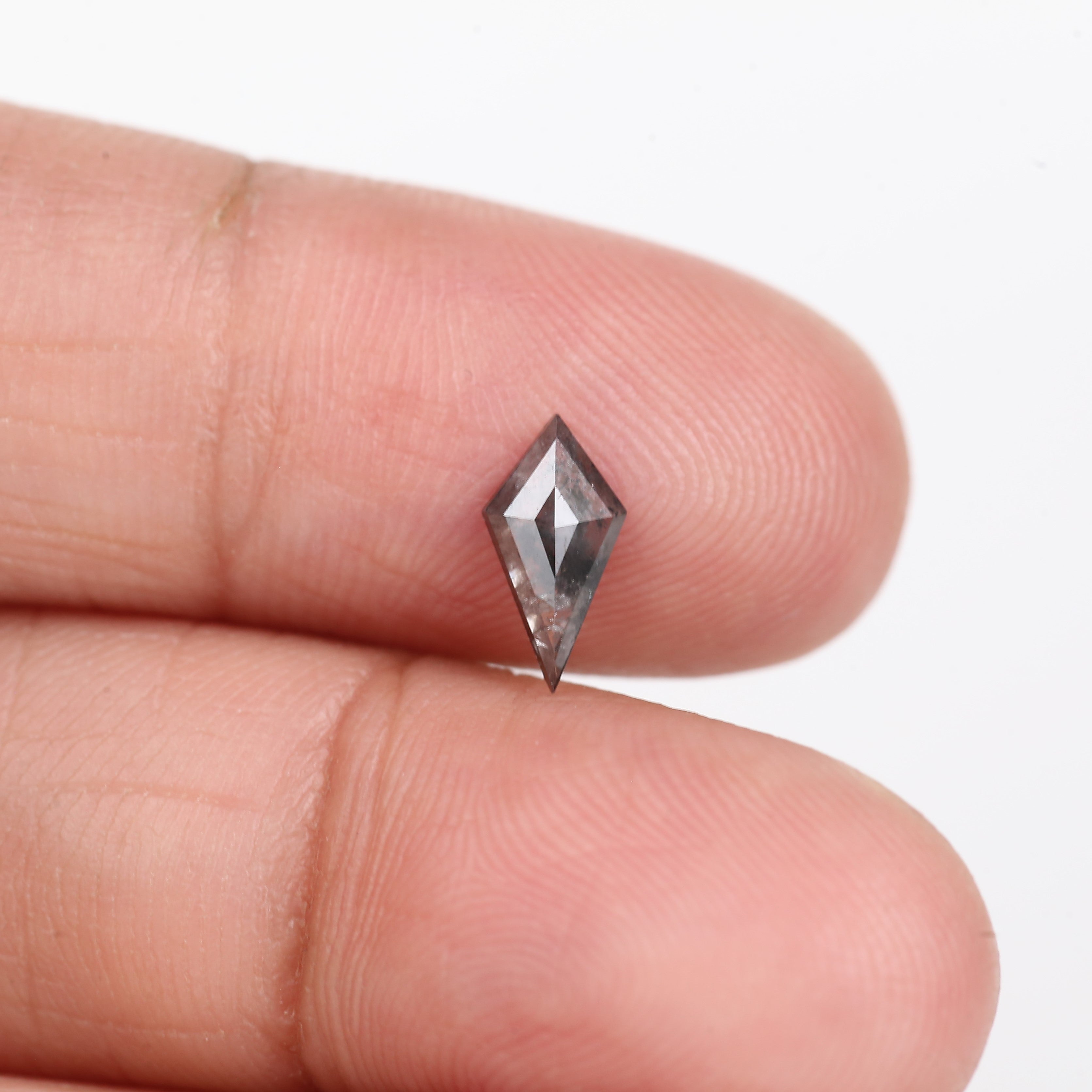 0.48 Carat Natural Gray Kite Cut Salt And Pepper Diamond 8.94 MM