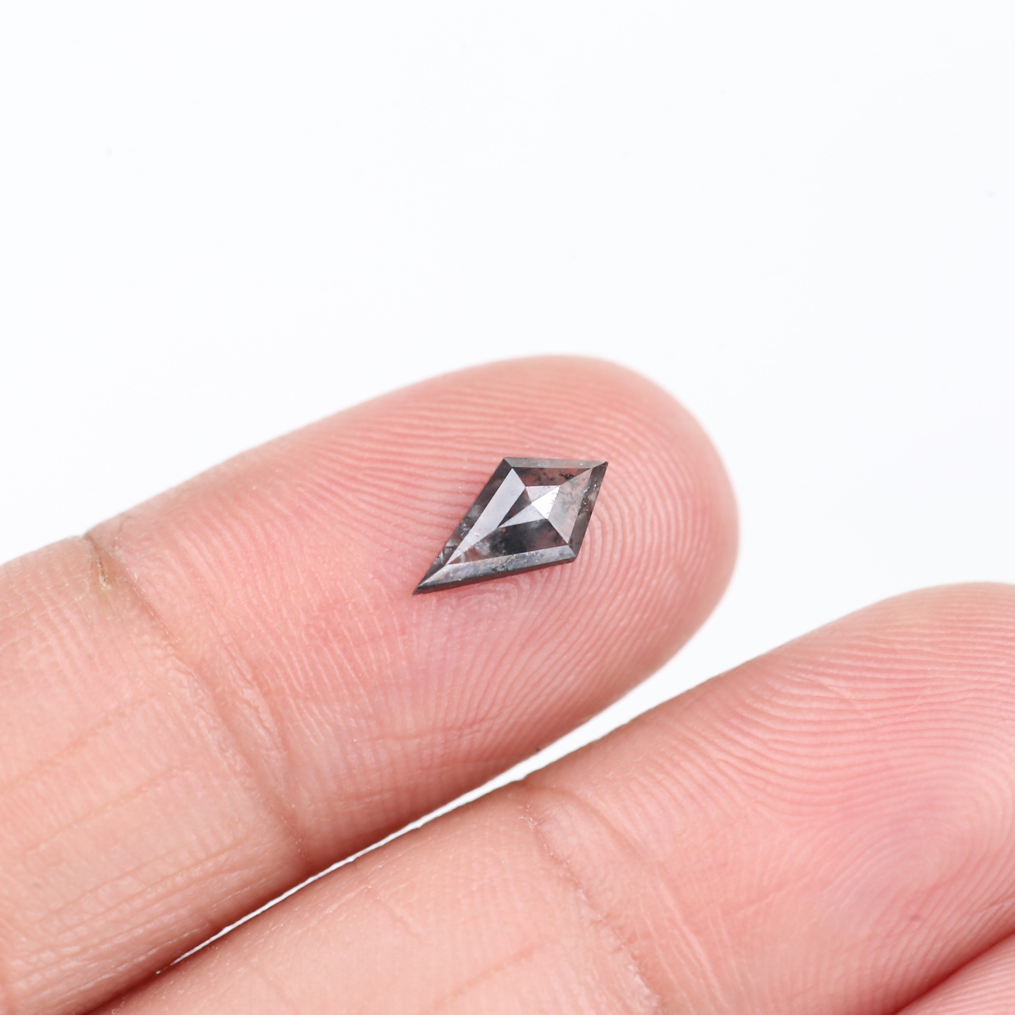 0.48 Carat Natural Gray Kite Cut Salt And Pepper Diamond 8.94 MM