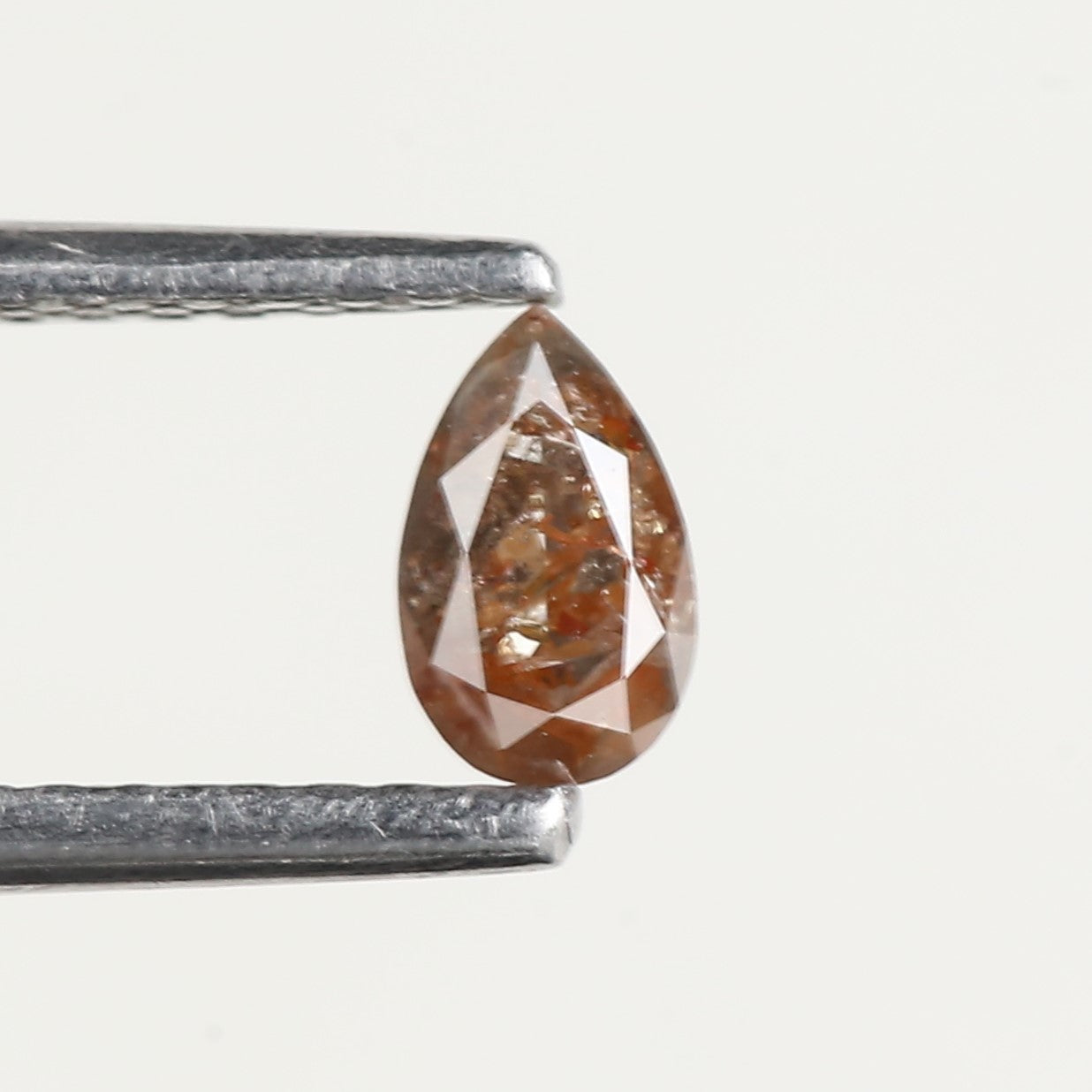0.23 Carat Natural Red Pear Salt and Pepper Diamond 5.10 MM