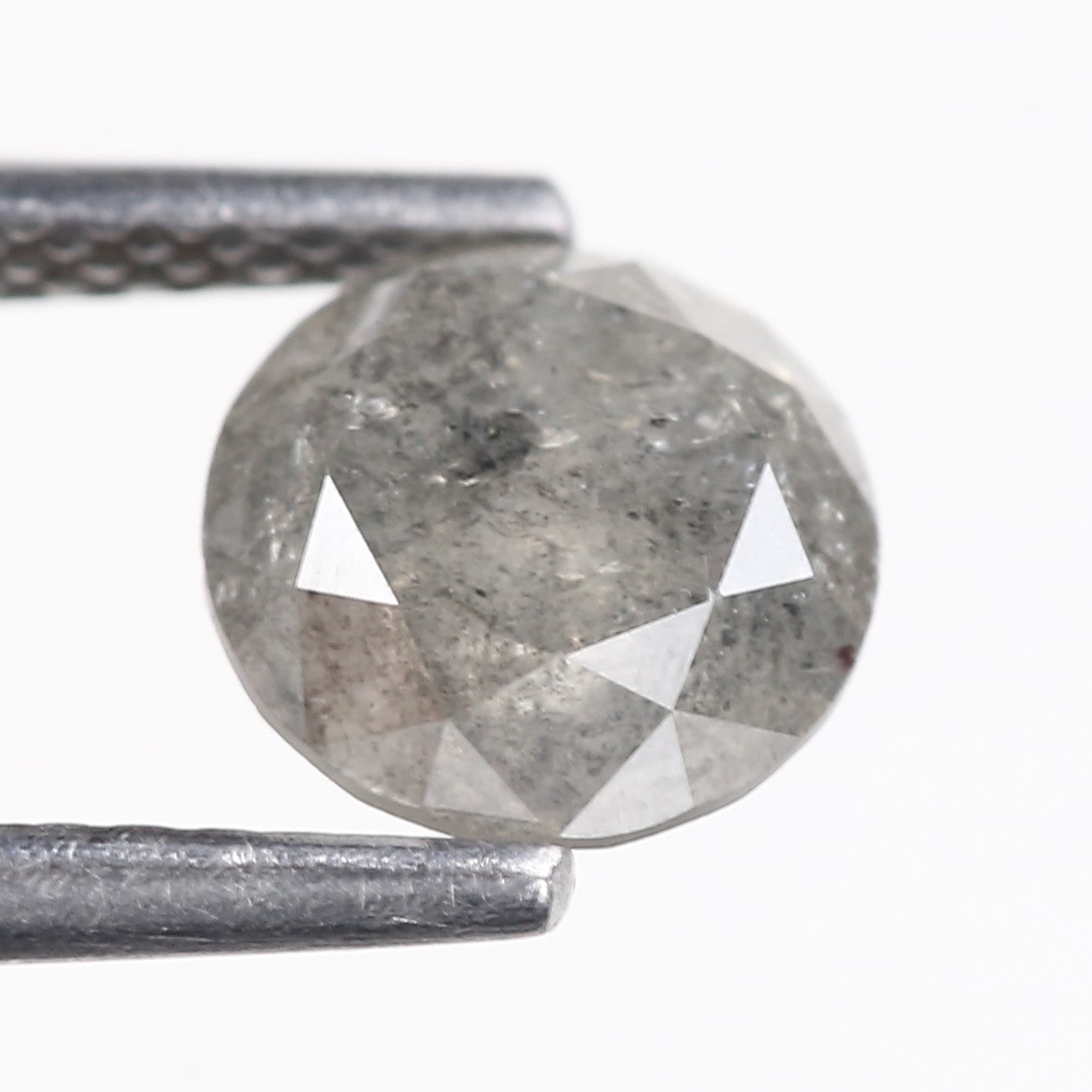 1.37 Carat Natural Gray Round Salt And Pepper Diamond 6.60 MM