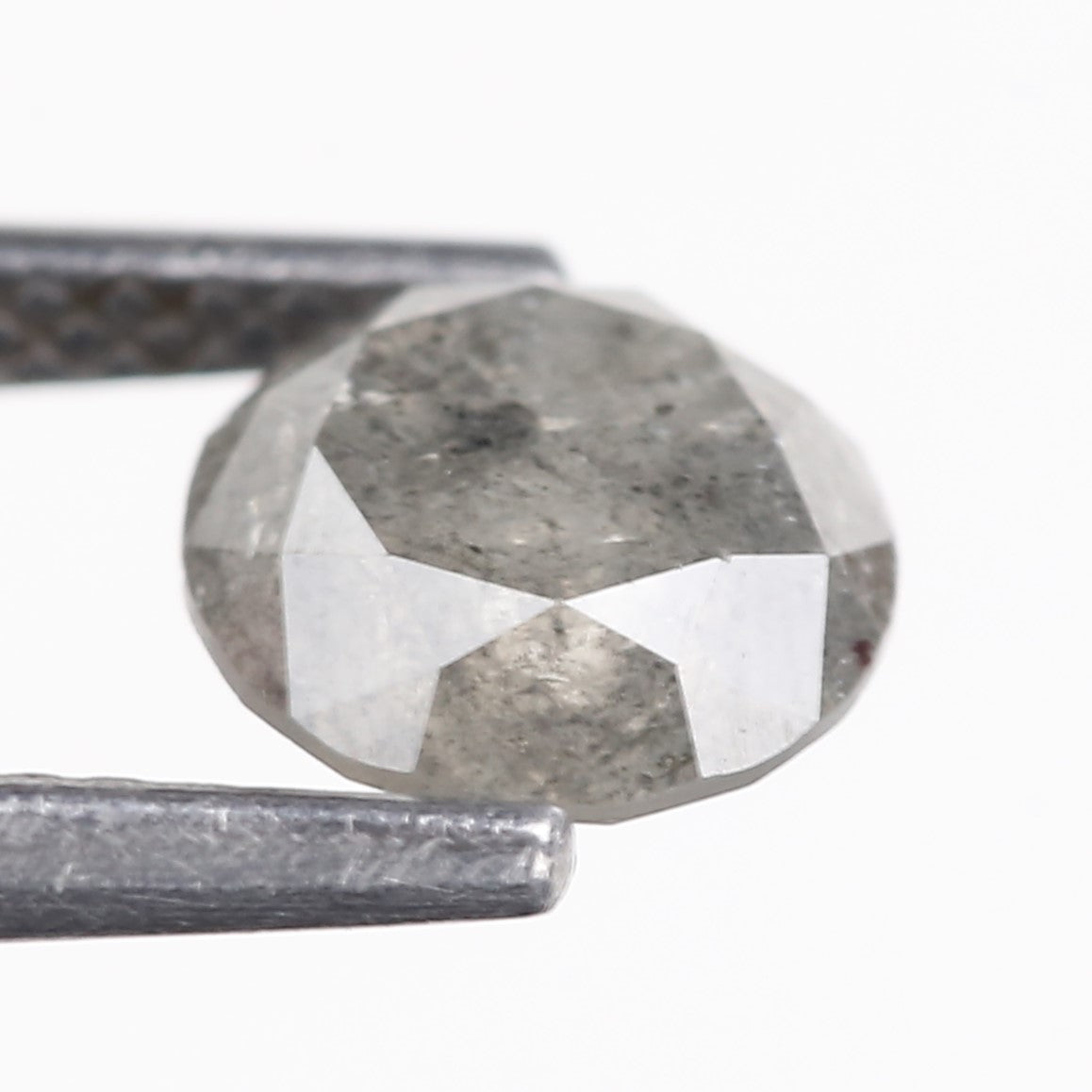 1.37 Carat Natural Gray Round Salt And Pepper Diamond 6.60 MM