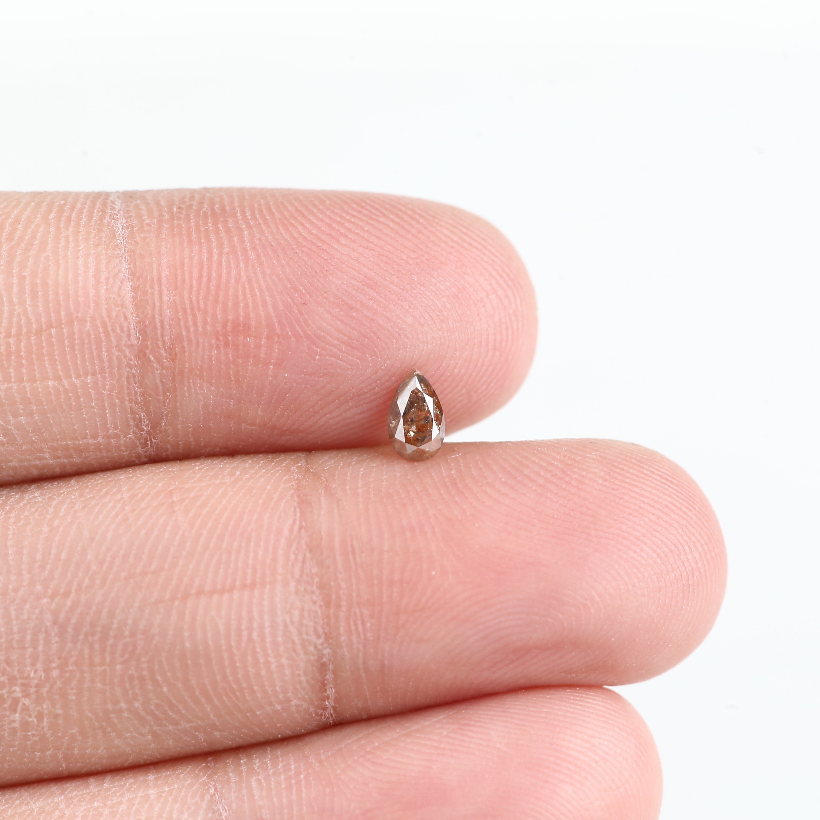 0.23 Carat Natural Red Pear Salt and Pepper Diamond 5.10 MM