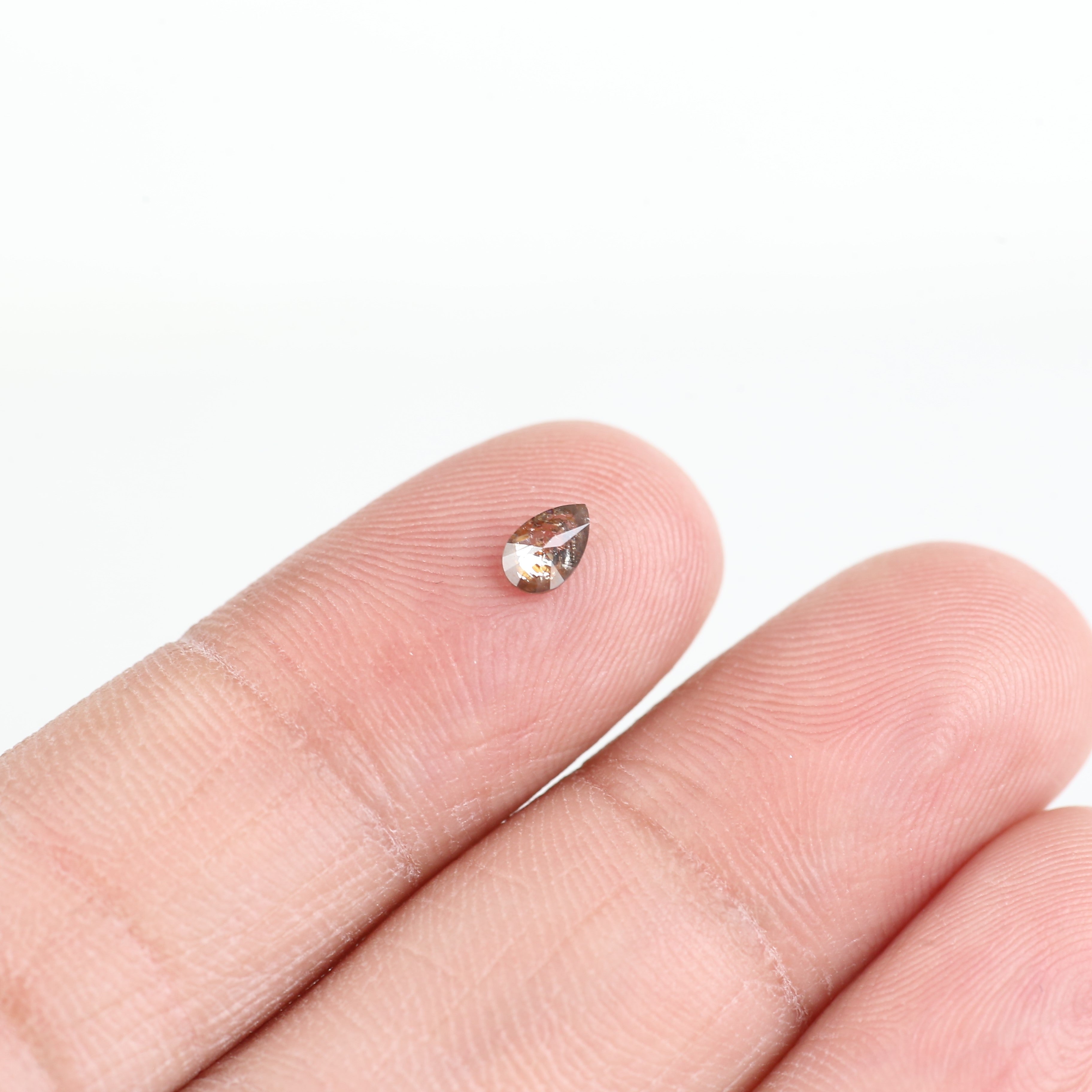 0.23 Carat Natural Red Pear Salt and Pepper Diamond 5.10 MM