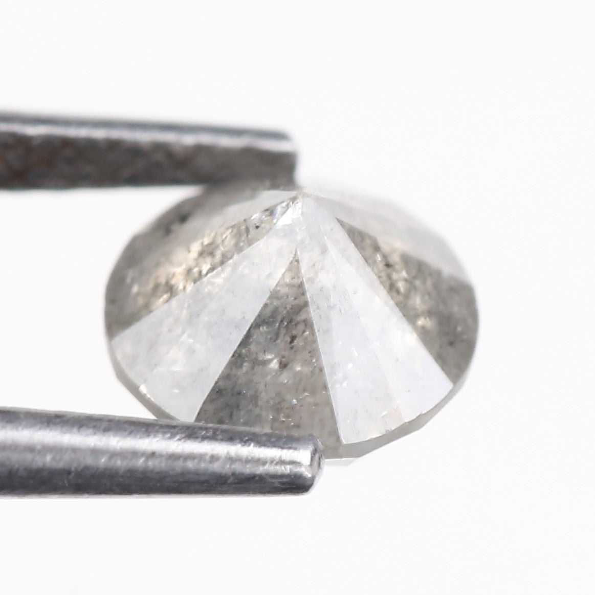 1.37 Carat Natural Gray Round Salt And Pepper Diamond 6.60 MM