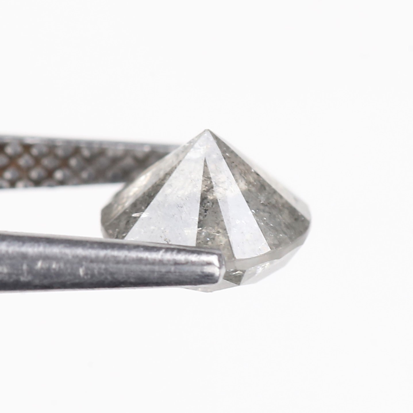 1.37 Carat Natural Gray Round Salt And Pepper Diamond 6.60 MM