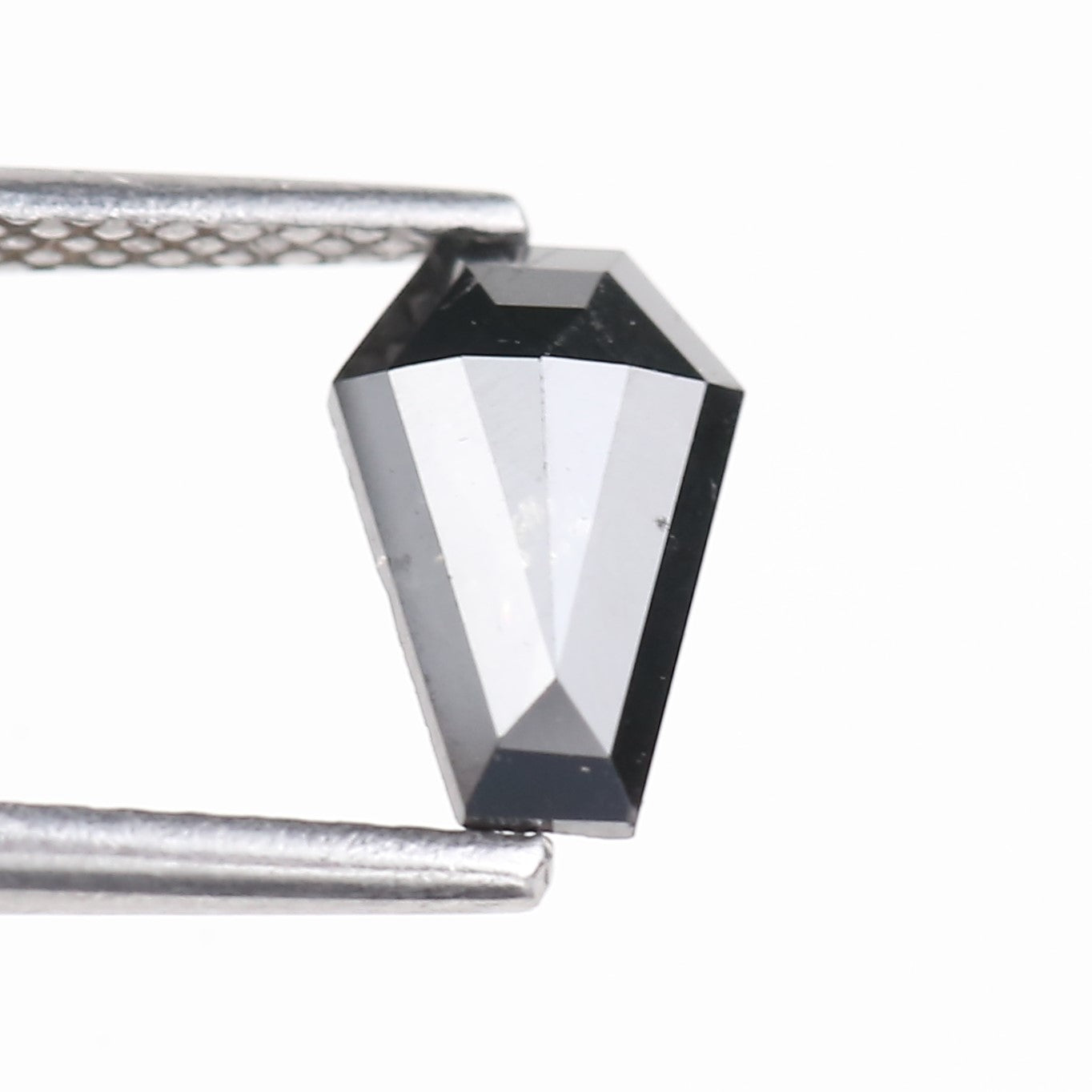 0.72 Carat Natural Black Coffin Cut Salt And Pepper Diamond 8.20 MM