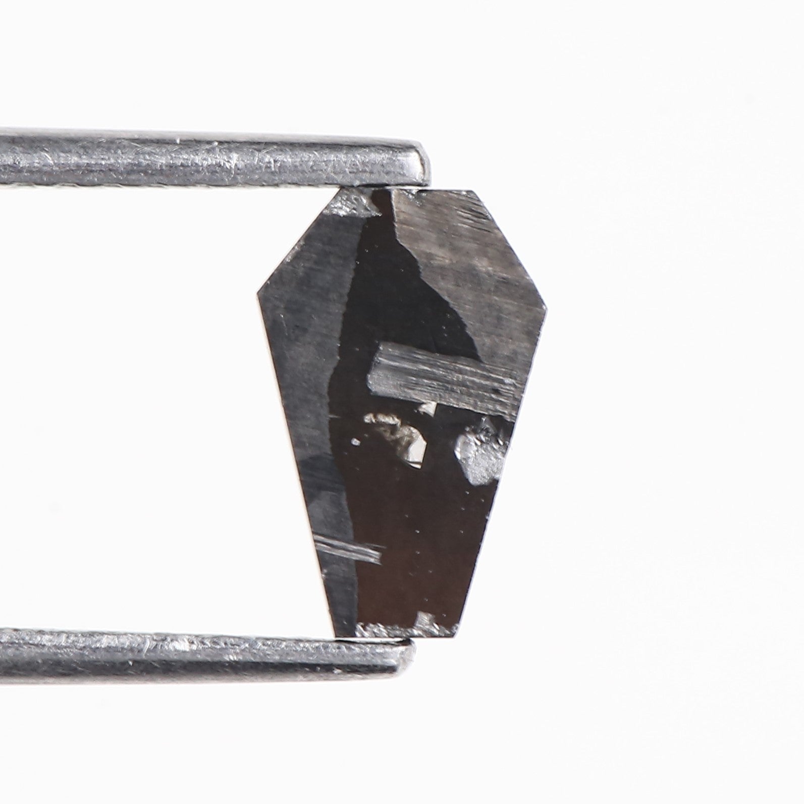 0.72 Carat Natural Black Coffin Cut Salt And Pepper Diamond 8.20 MM