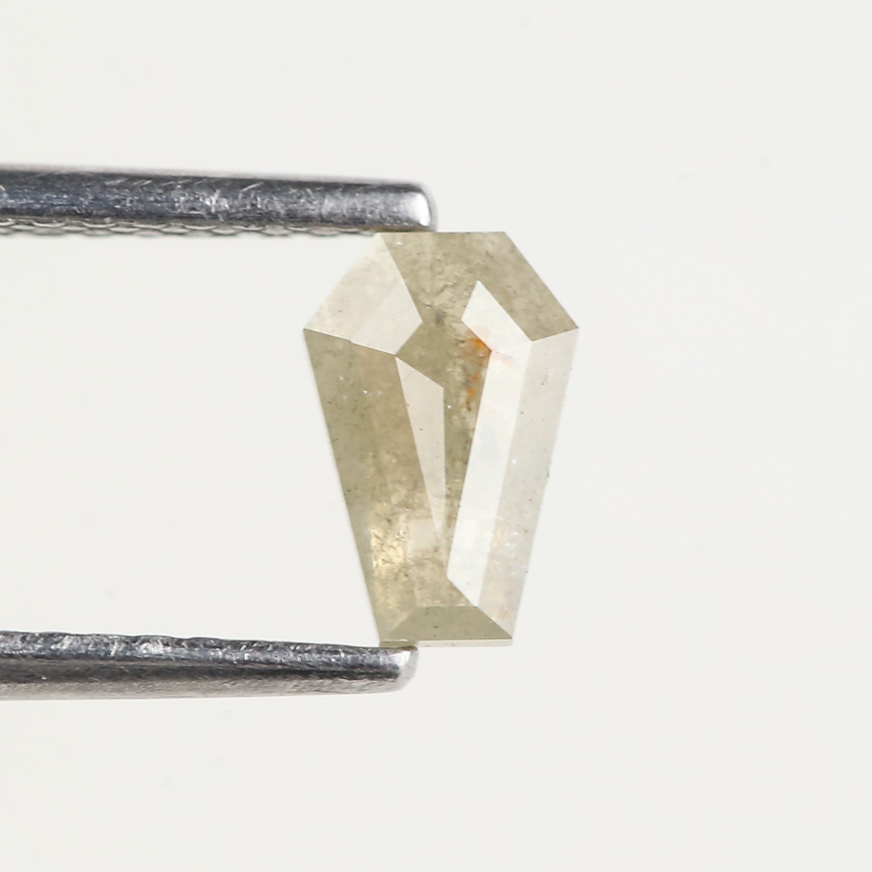 0.47 Carat Natural Gray Yellow Coffin Cut Salt and Pepper Diamond 6.60 MM