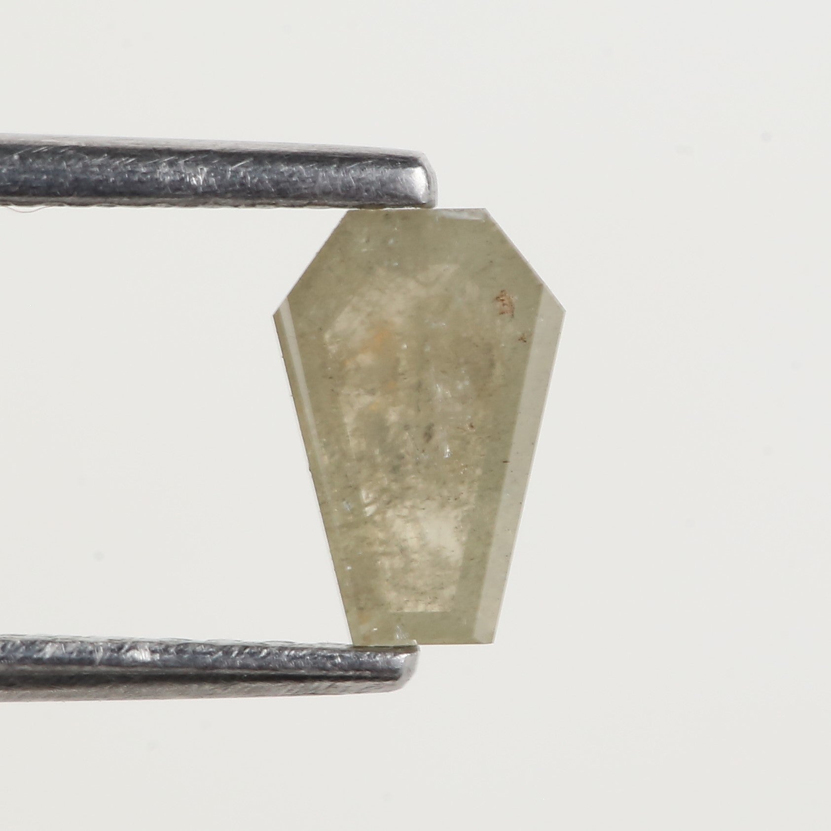 0.47 Carat Natural Gray Yellow Coffin Cut Salt and Pepper Diamond 6.60 MM