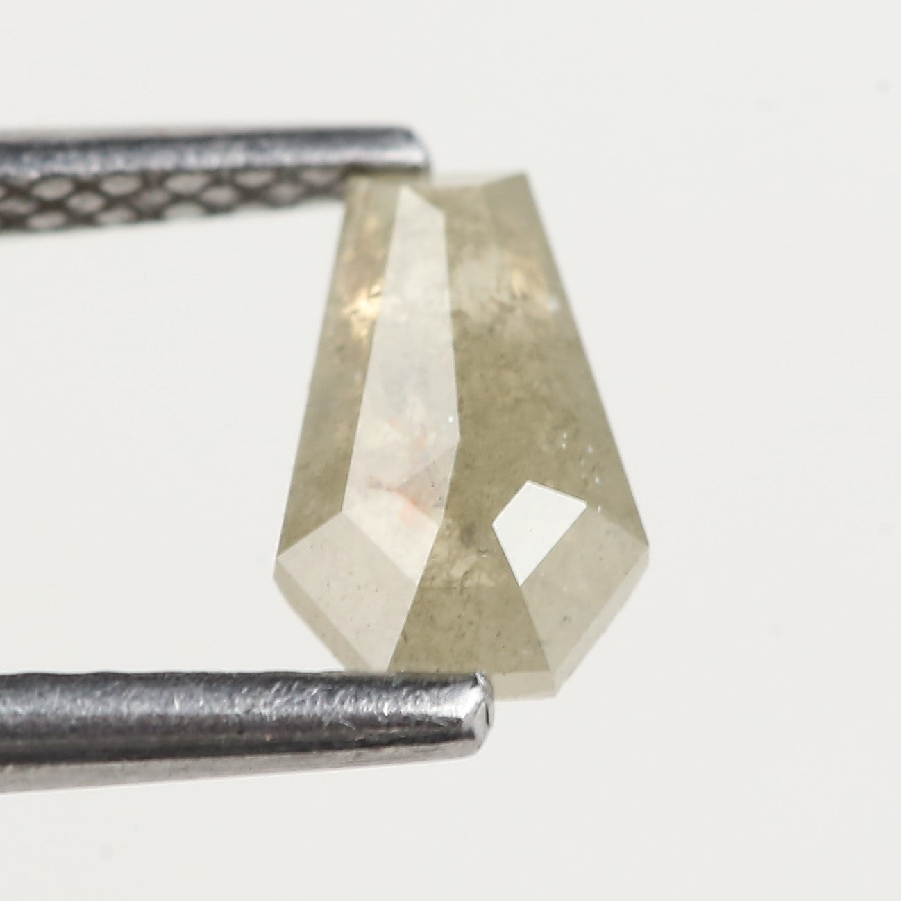 0.47 Carat Natural Gray Yellow Coffin Cut Salt and Pepper Diamond 6.60 MM