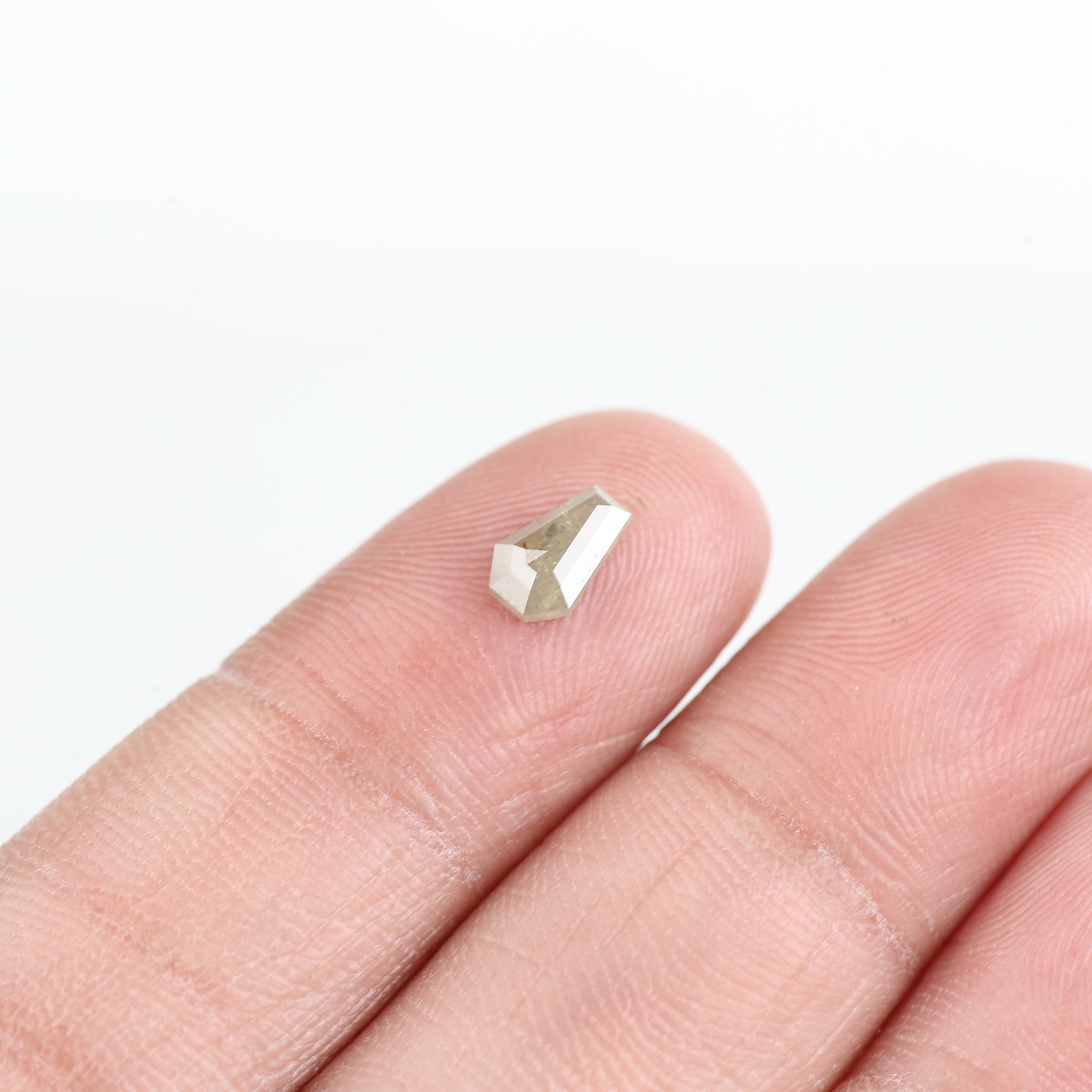 0.47 Carat Natural Gray Yellow Coffin Cut Salt and Pepper Diamond 6.60 MM
