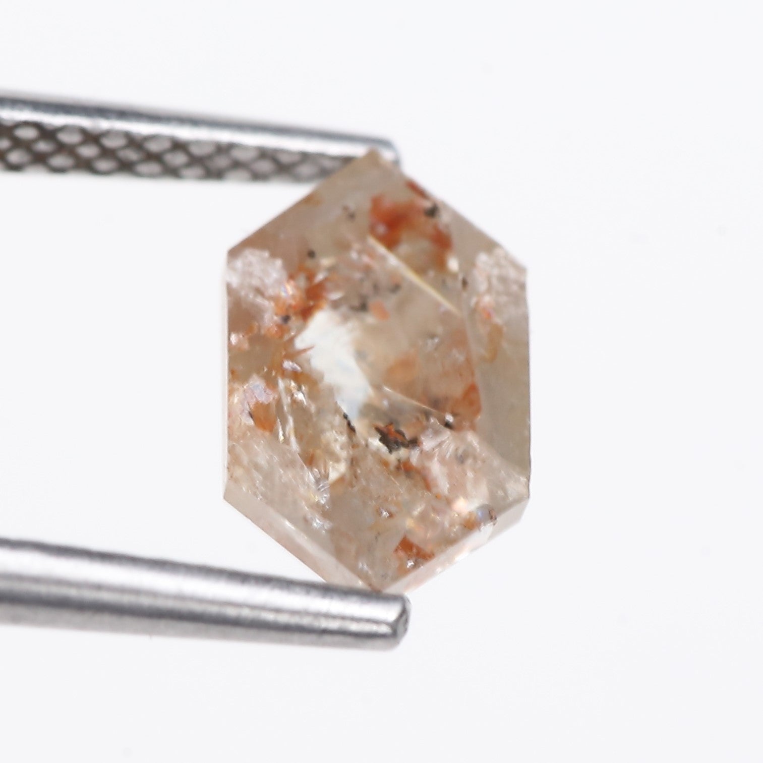 1.30 Carat Natural Hexagon Cut Salt and Pepper Diamond 9.07 MM