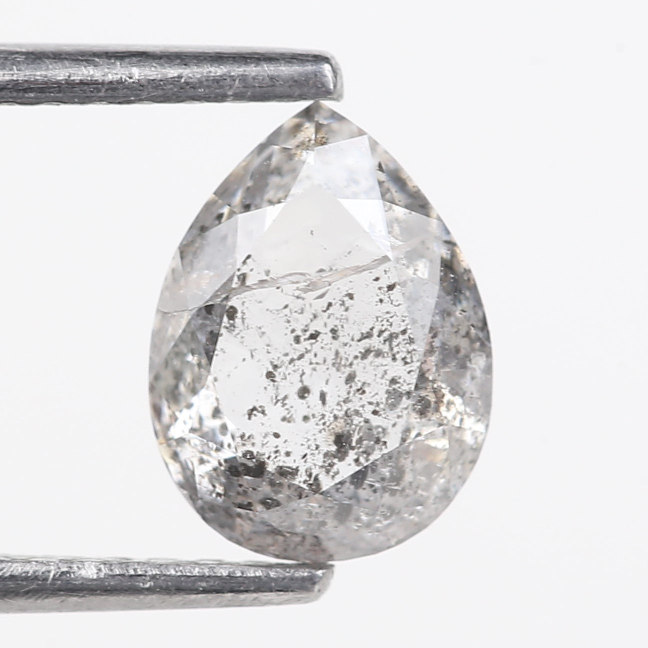 1.52 Carat Natural Pear Cut Fancy Grey Salt And Pepper Diamond 7.94 MM