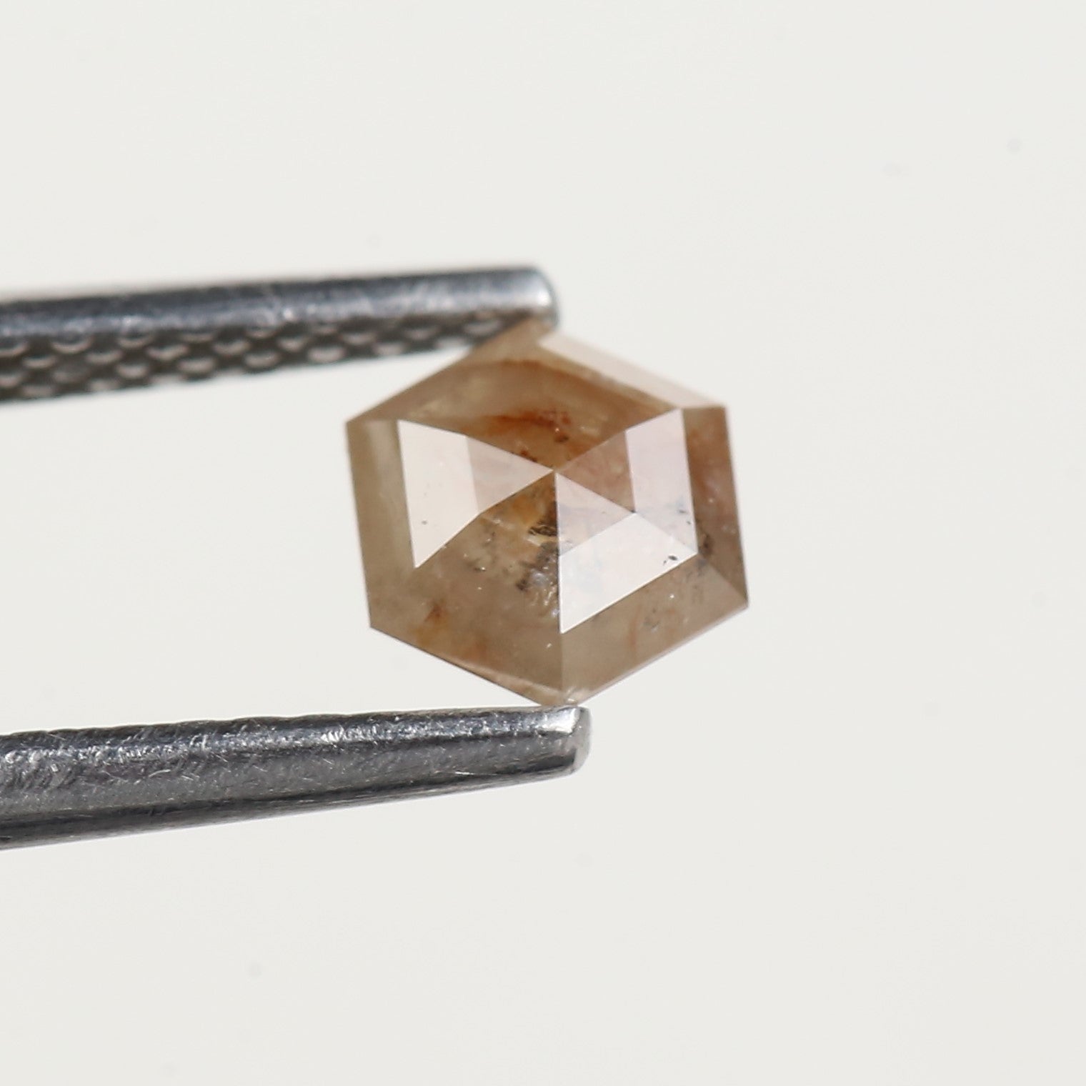 0.47 Carat Natural Hexagon Peach Salt and Pepper Diamond 4.80 MM