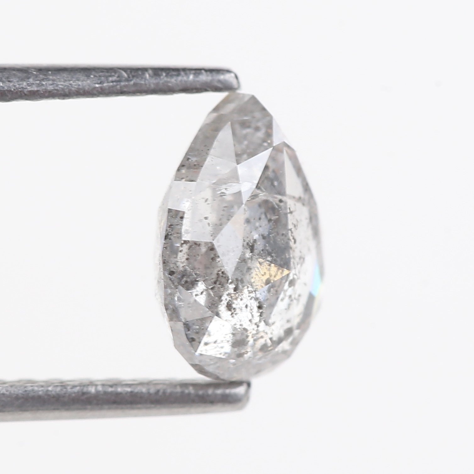 1.52 Carat Natural Pear Cut Fancy Grey Salt And Pepper Diamond 7.94 MM