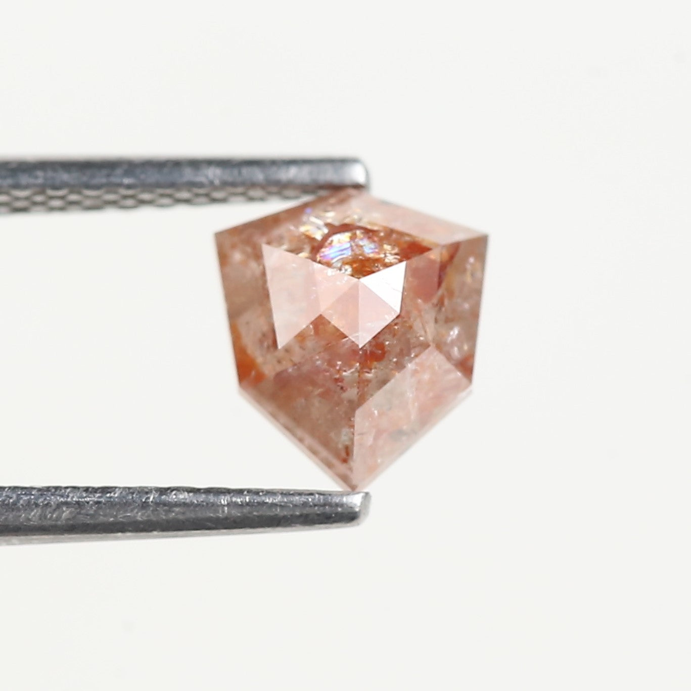 1.25 Carat Natural Shield Orange Red Salt and Pepper Diamond 7 MM
