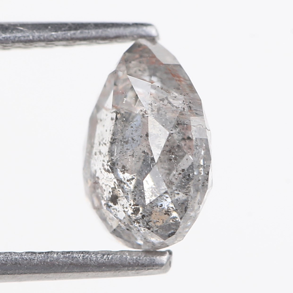 1.52 Carat Natural Pear Cut Fancy Grey Salt And Pepper Diamond 7.94 MM