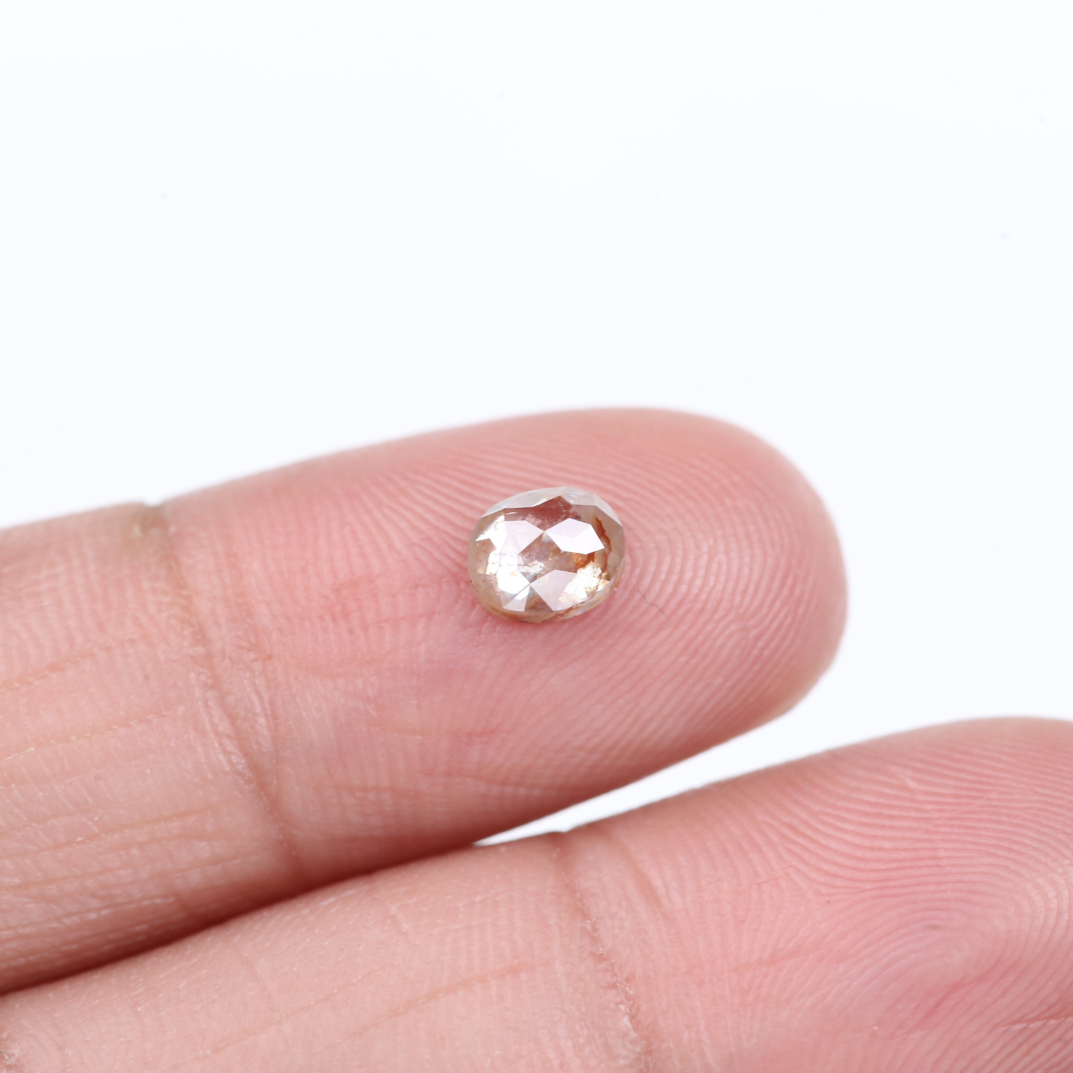 0.69 Carat Natural Orange Salt Pepper Oval Rosecut Diamond 5.62 MM