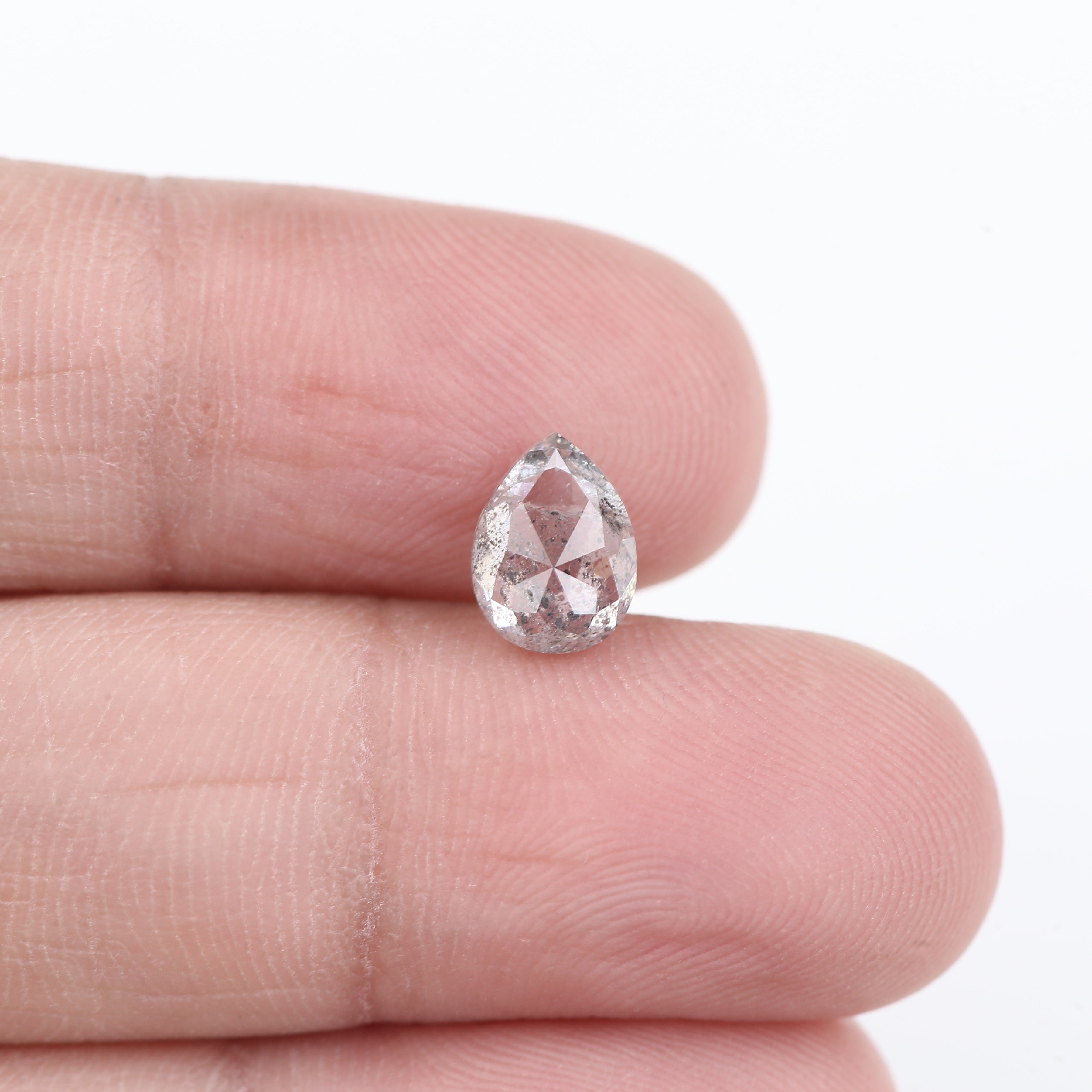 1.52 Carat Natural Pear Cut Fancy Grey Salt And Pepper Diamond 7.94 MM