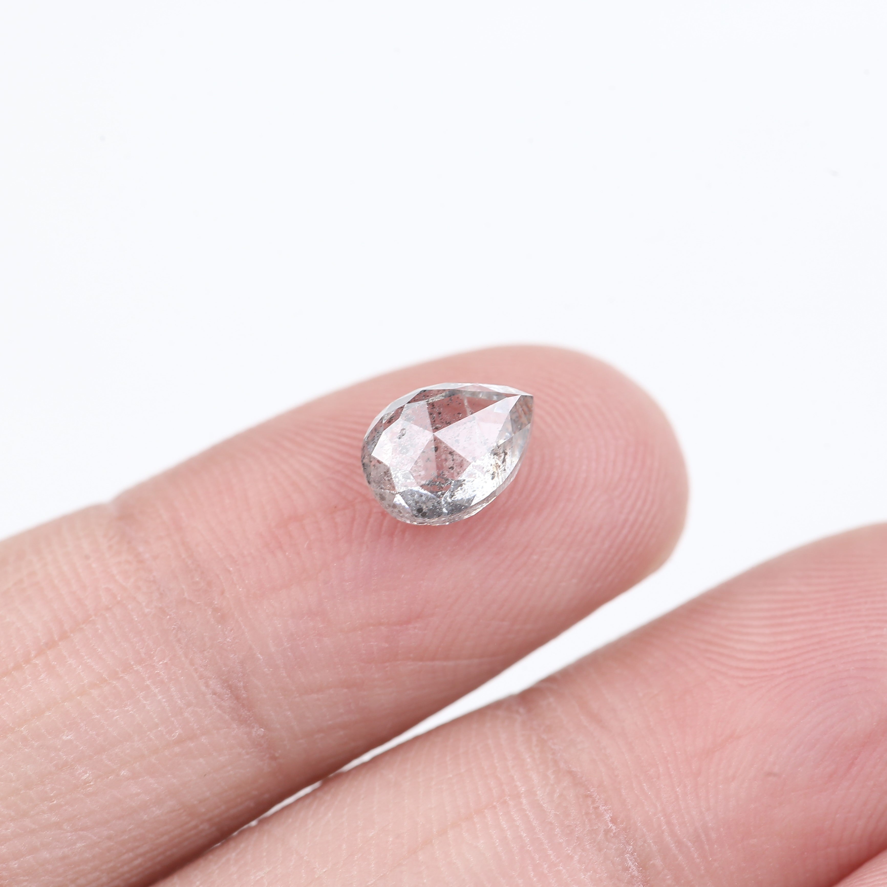 1.52 Carat Natural Pear Cut Fancy Grey Salt And Pepper Diamond 7.94 MM