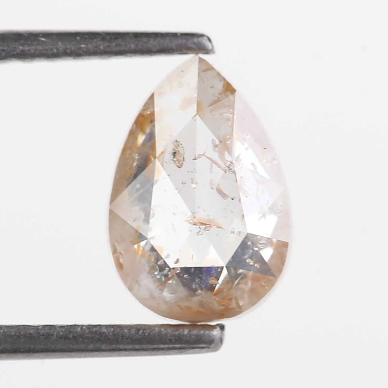 1.29 Carat Natural Orange Pear Salt And Pepper Loose Diamond 8.25 MM
