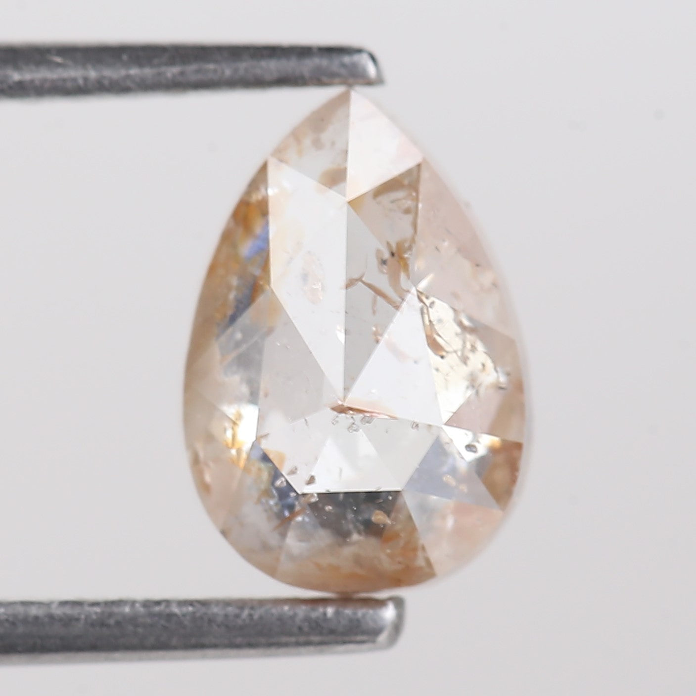 1.29 Carat Natural Orange Pear Salt And Pepper Loose Diamond 8.25 MM